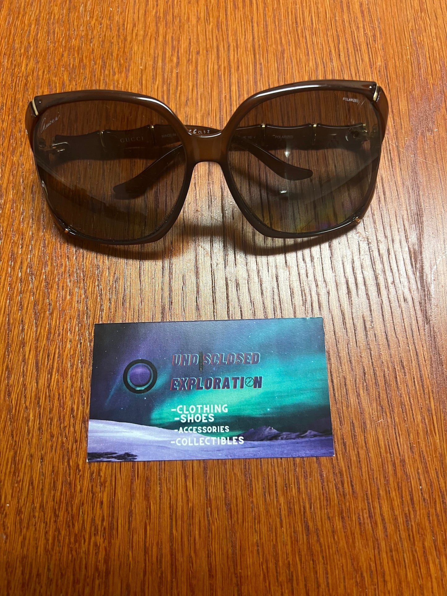 Gucci bamboo brown and gold sunglasses