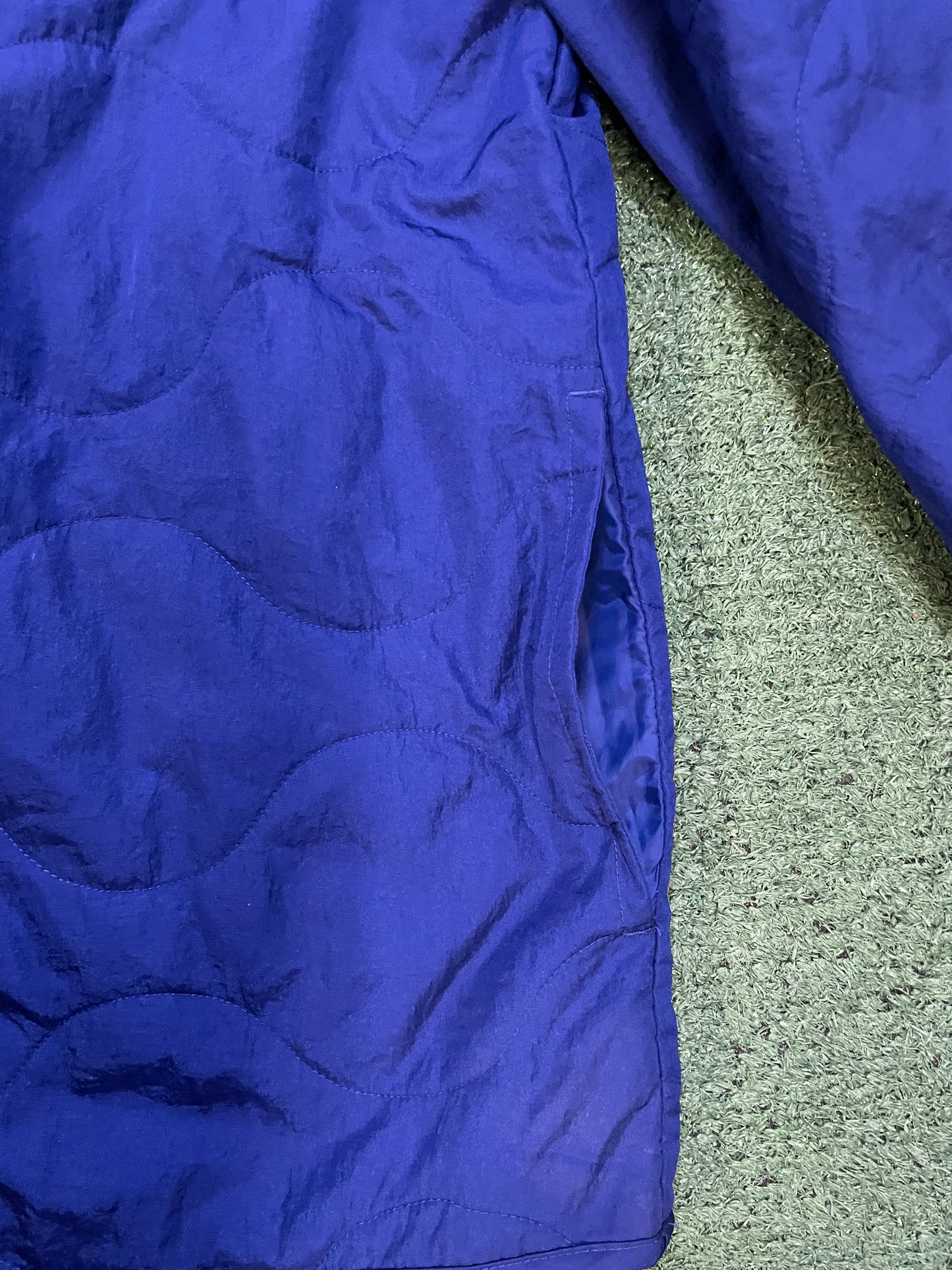 Nike swoosh quilted blue jacket