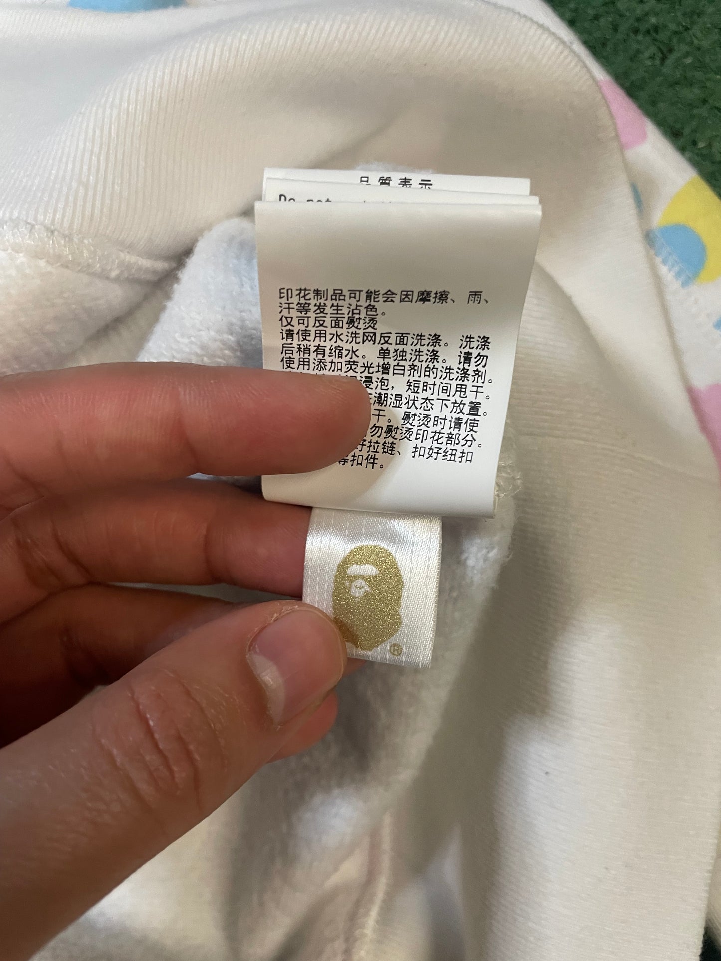 Bape white multi camo cotton candy shark hoodie