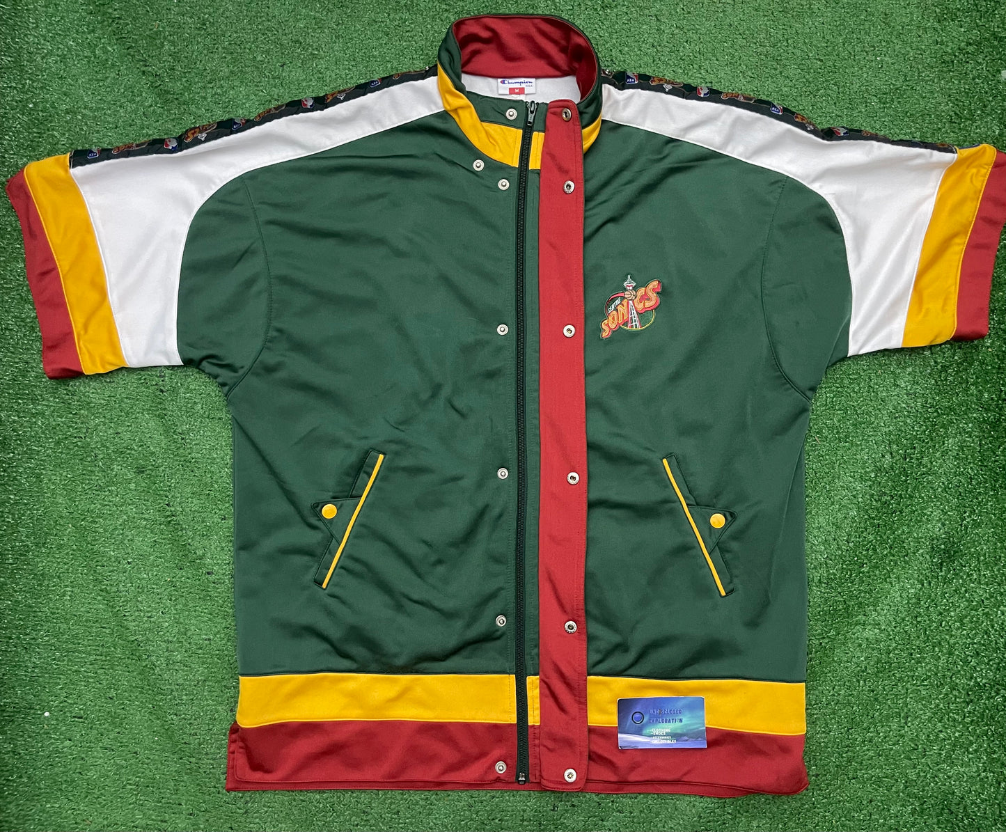 Vintage Seattle Super Sonics Warm Up Zip Up