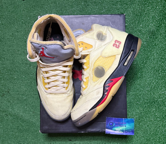 Jordan 5 Off White Sail 10.5 Men/12 Women “Preowned”