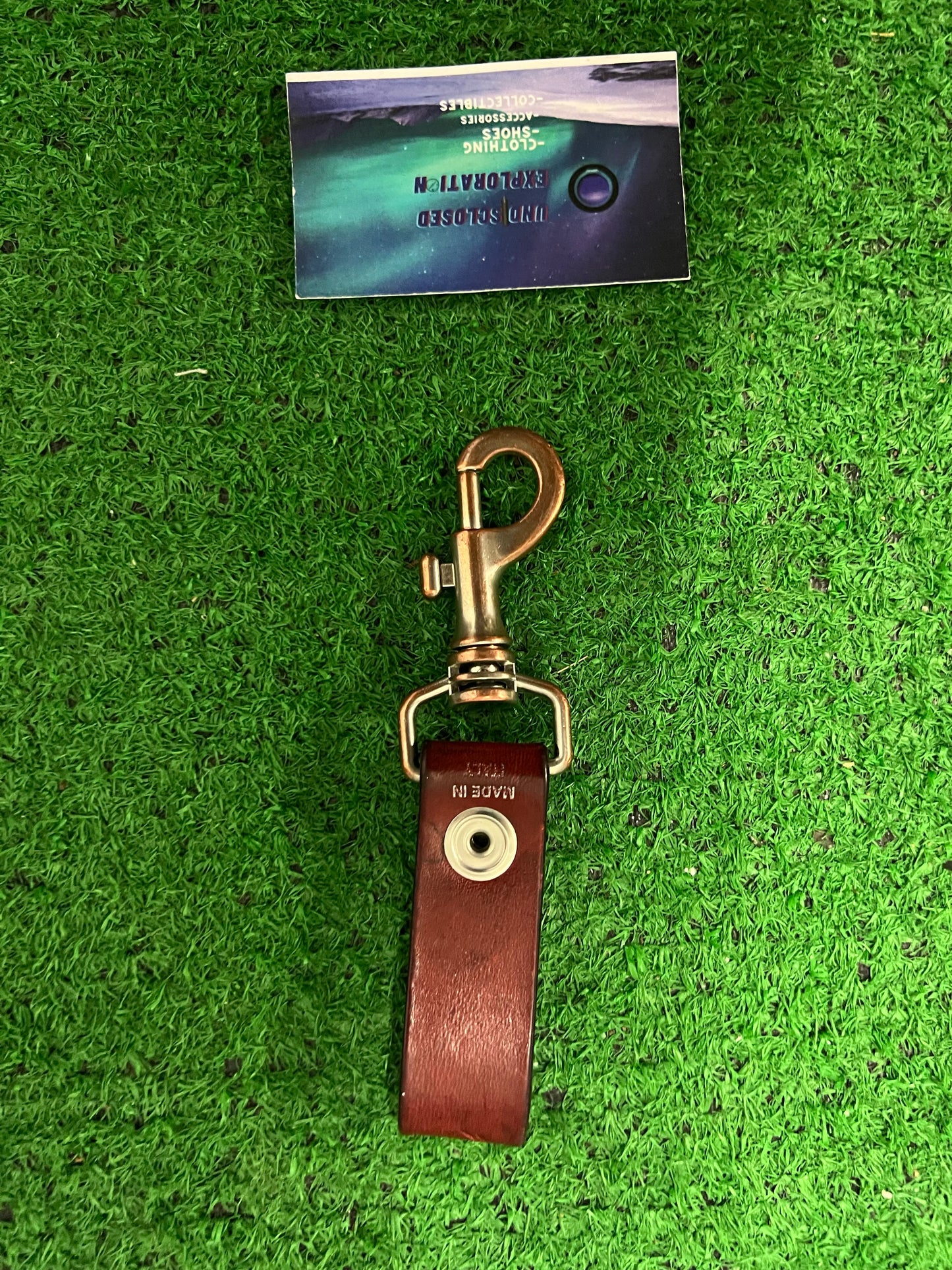 Supreme red leather keyloop