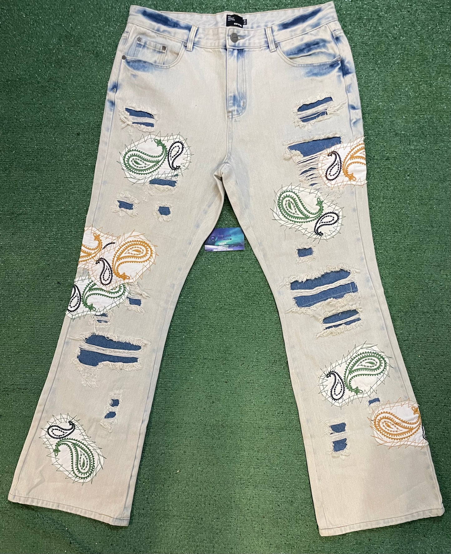 Eptm patchwork paisley denim