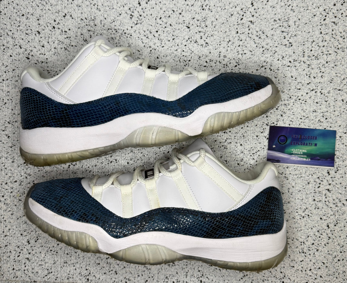 Jordan 11 Low Snakeskin Navy 12 Men/13.5 Women “Preowned”