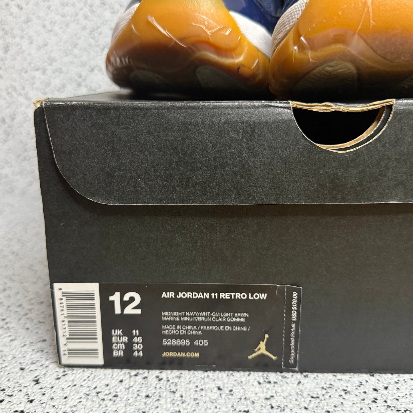 Jordan 11 Low Navy Gum 12 Men/13.5 Women “Preowned”