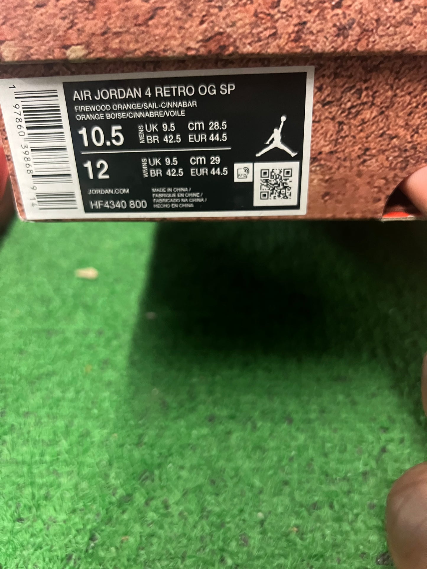 Jordan 4 brick by brick size 10.5men/12women