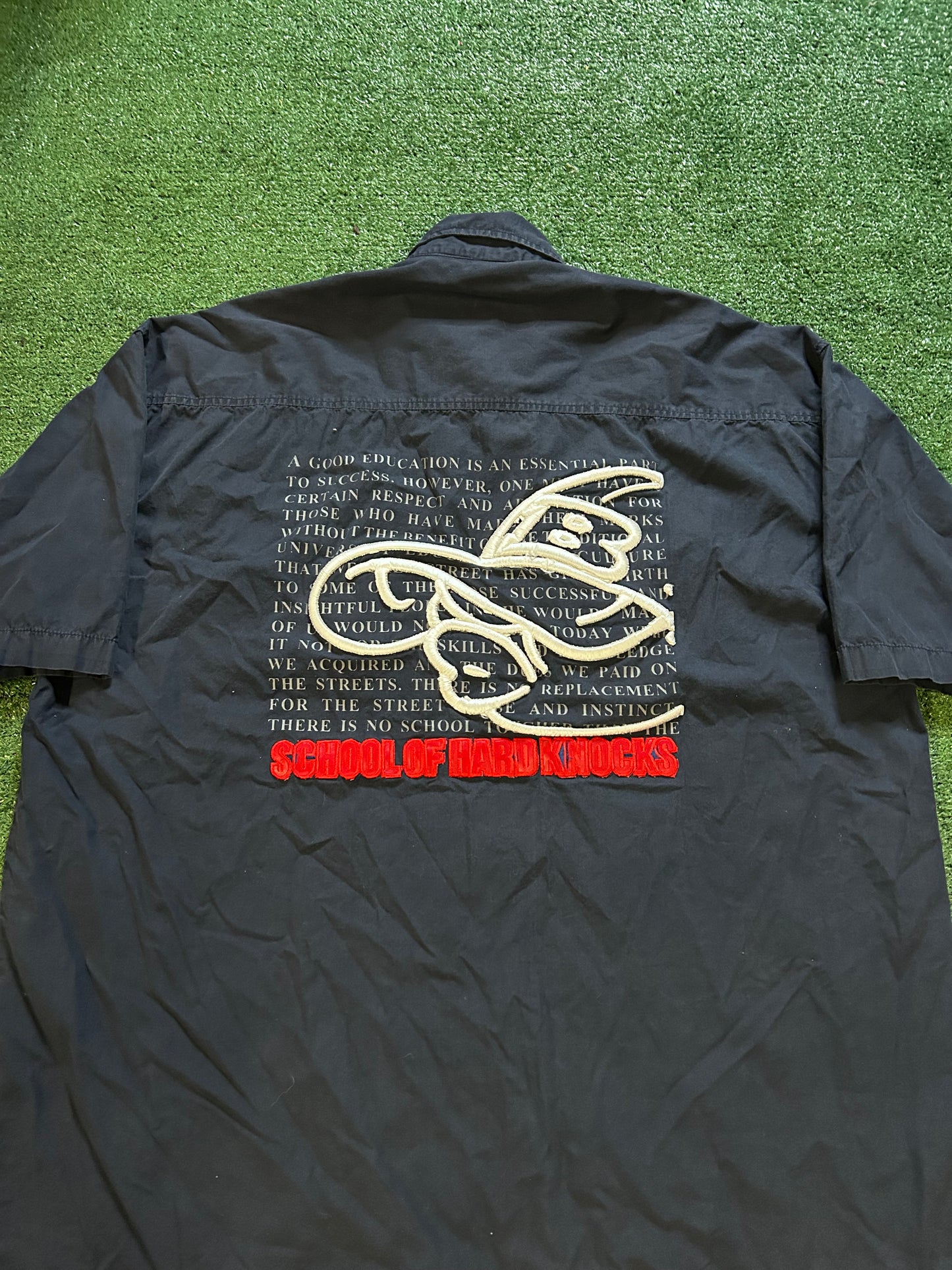 Vintage school of hard knocks embroidered button up