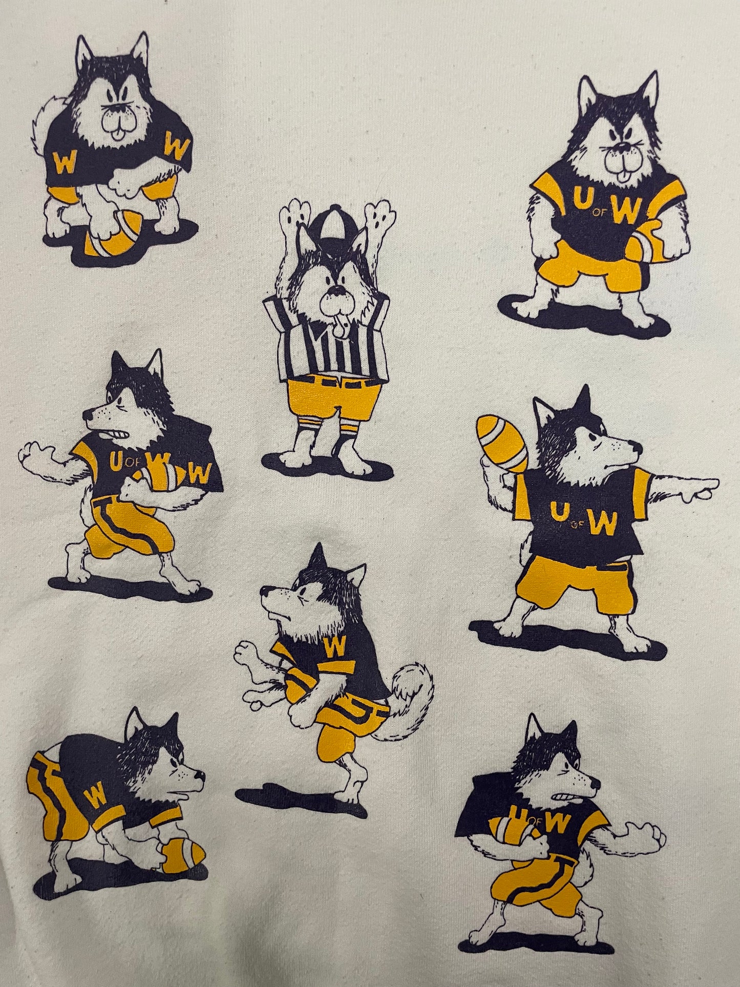 Vintage 1980s all over print UW University of Washington crewneck