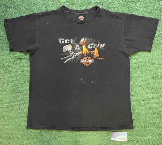 Vintage 2000s Harley Davidson Get a grip tee