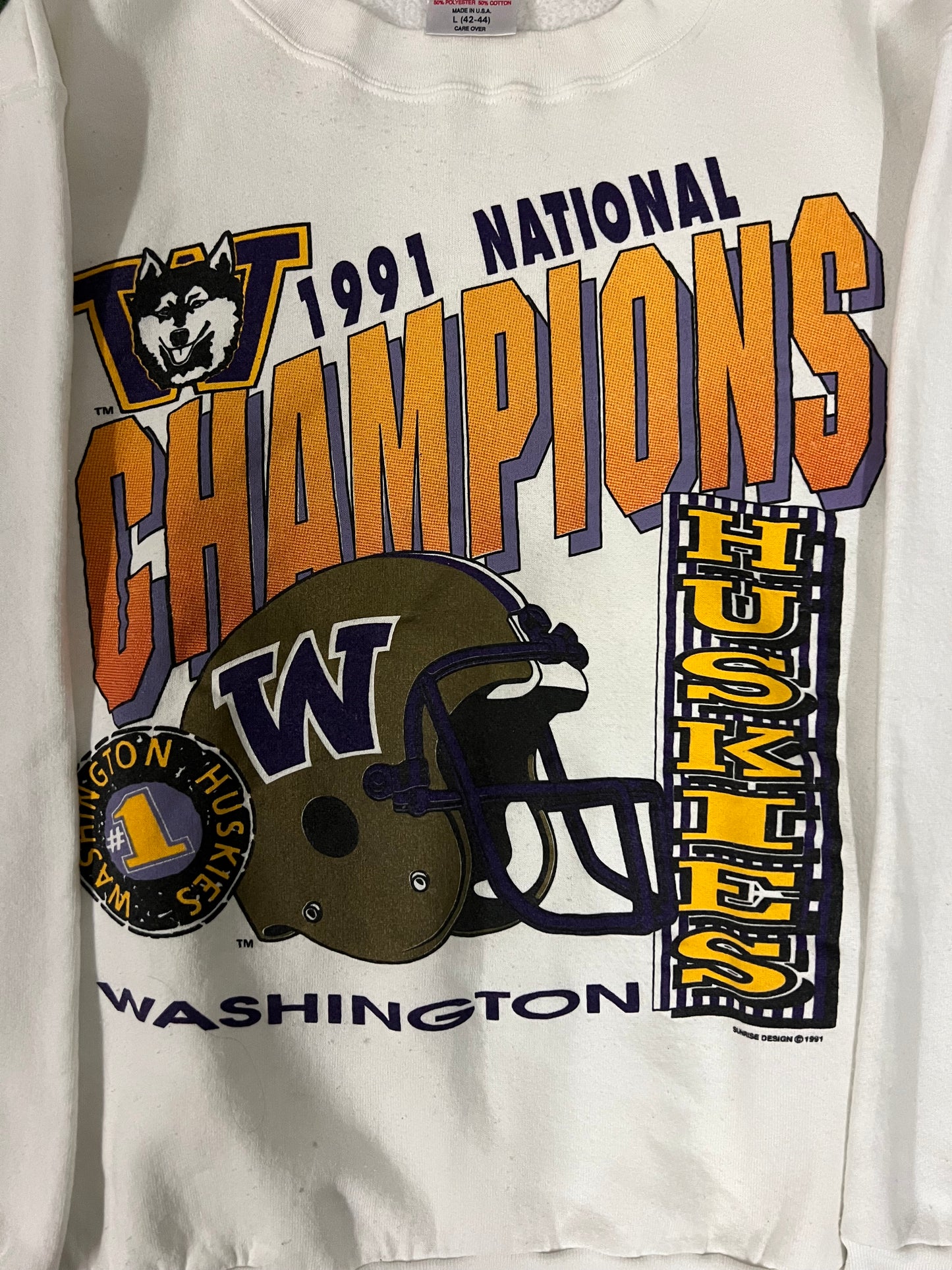 Vintage 1991 UW University of Washington huskies national champions Crewneck