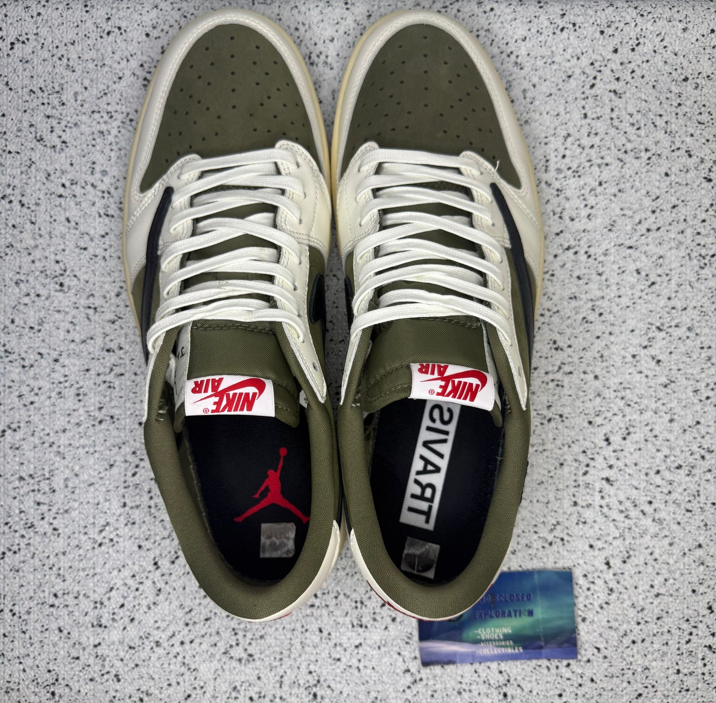 Jordan 1 Low Travis Scott Medium Olive 12 Men/13.5 Women “Preowned”