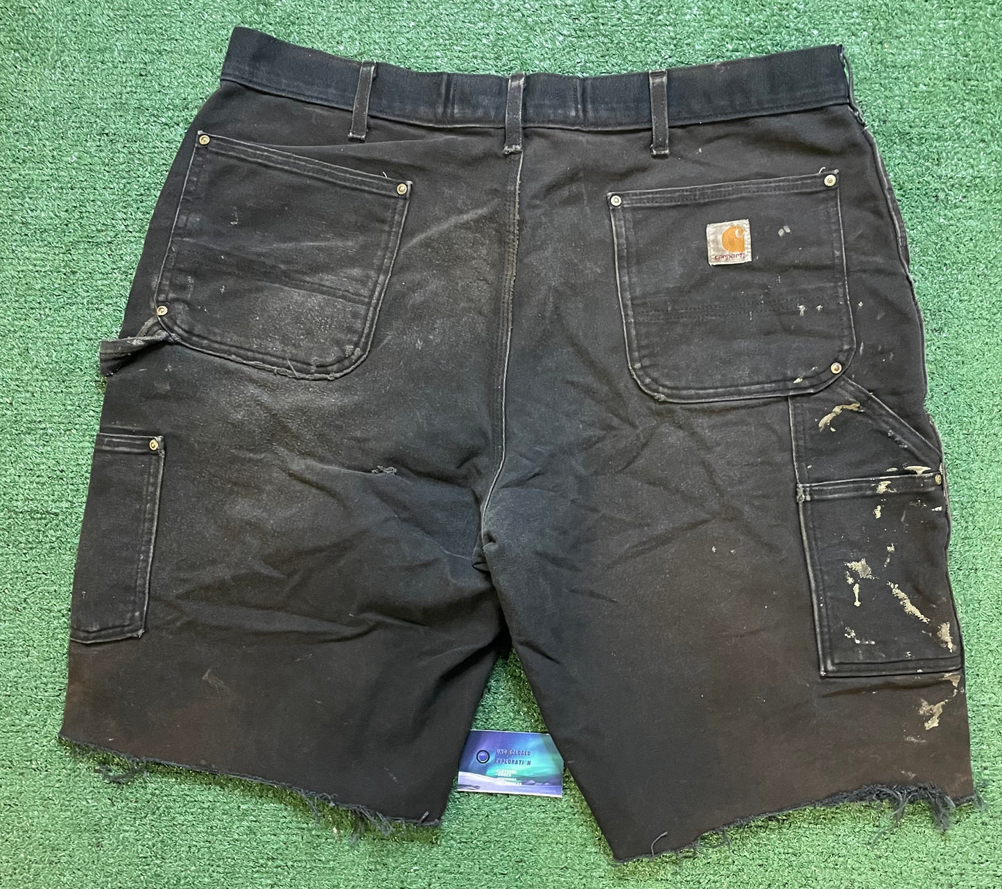 Carhartt black double knees distressed shorts