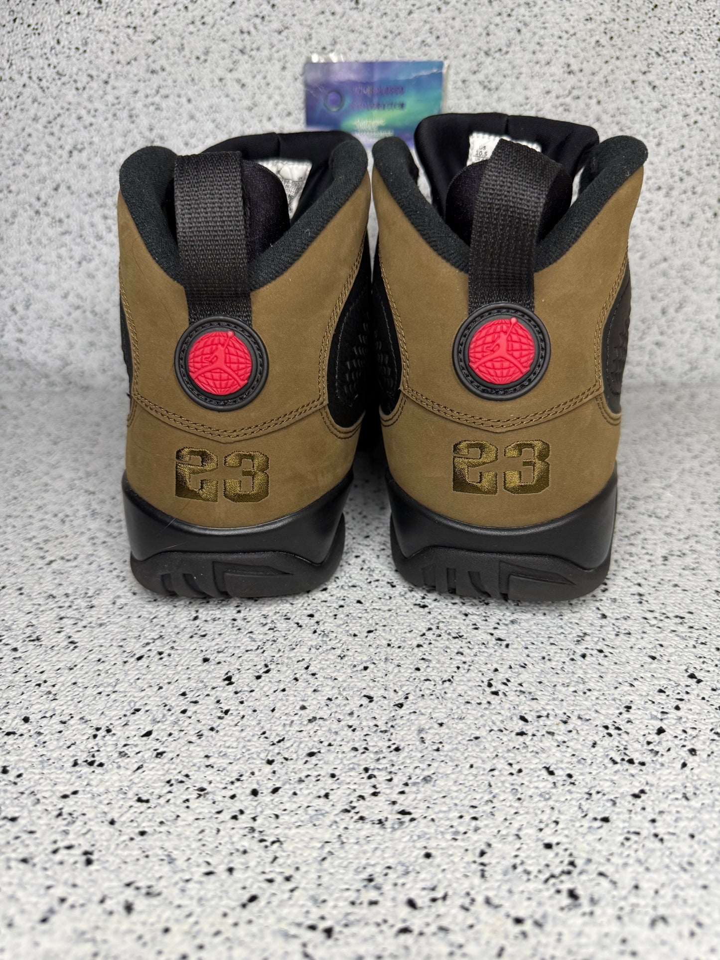 Jordan 9 Olive 10.5 Men/12 Women “Preowned”