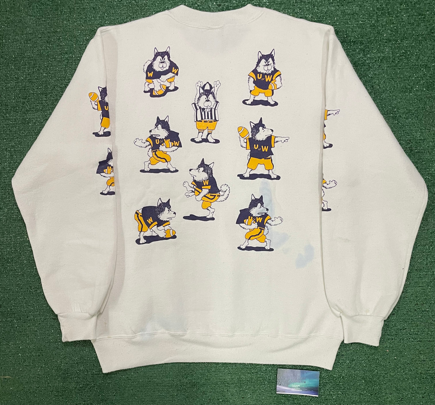 Vintage 1980s all over print UW University of Washington crewneck