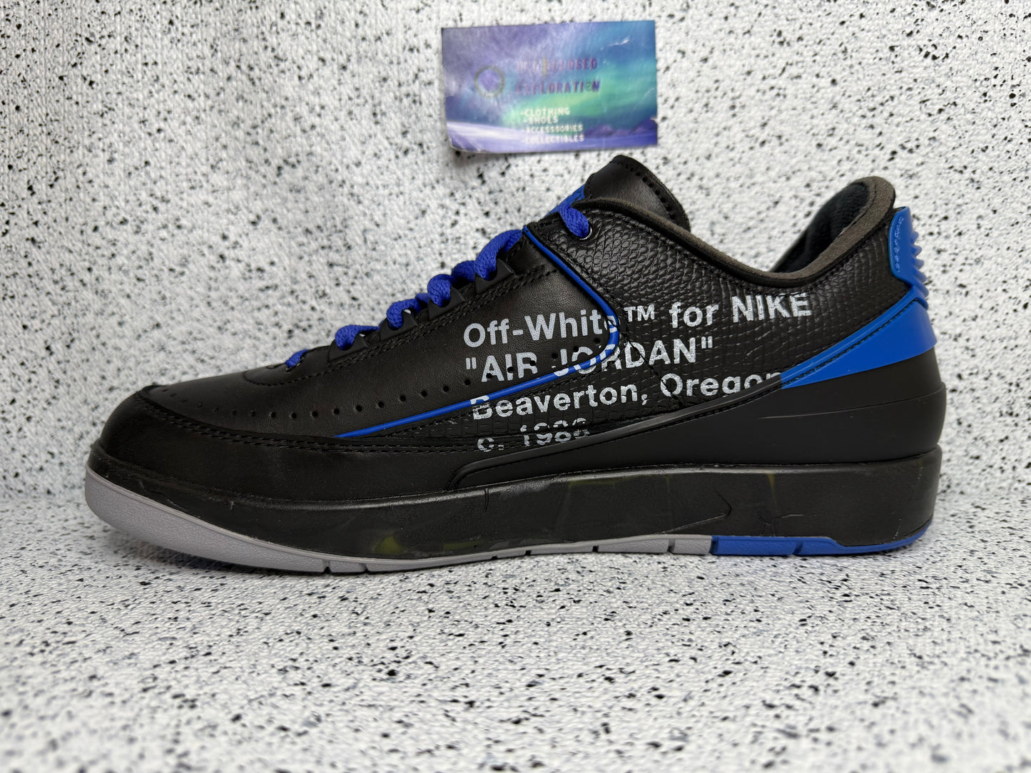Jordan 2 Off White Black Blue 10.5 Men/12 Women “Preowned”
