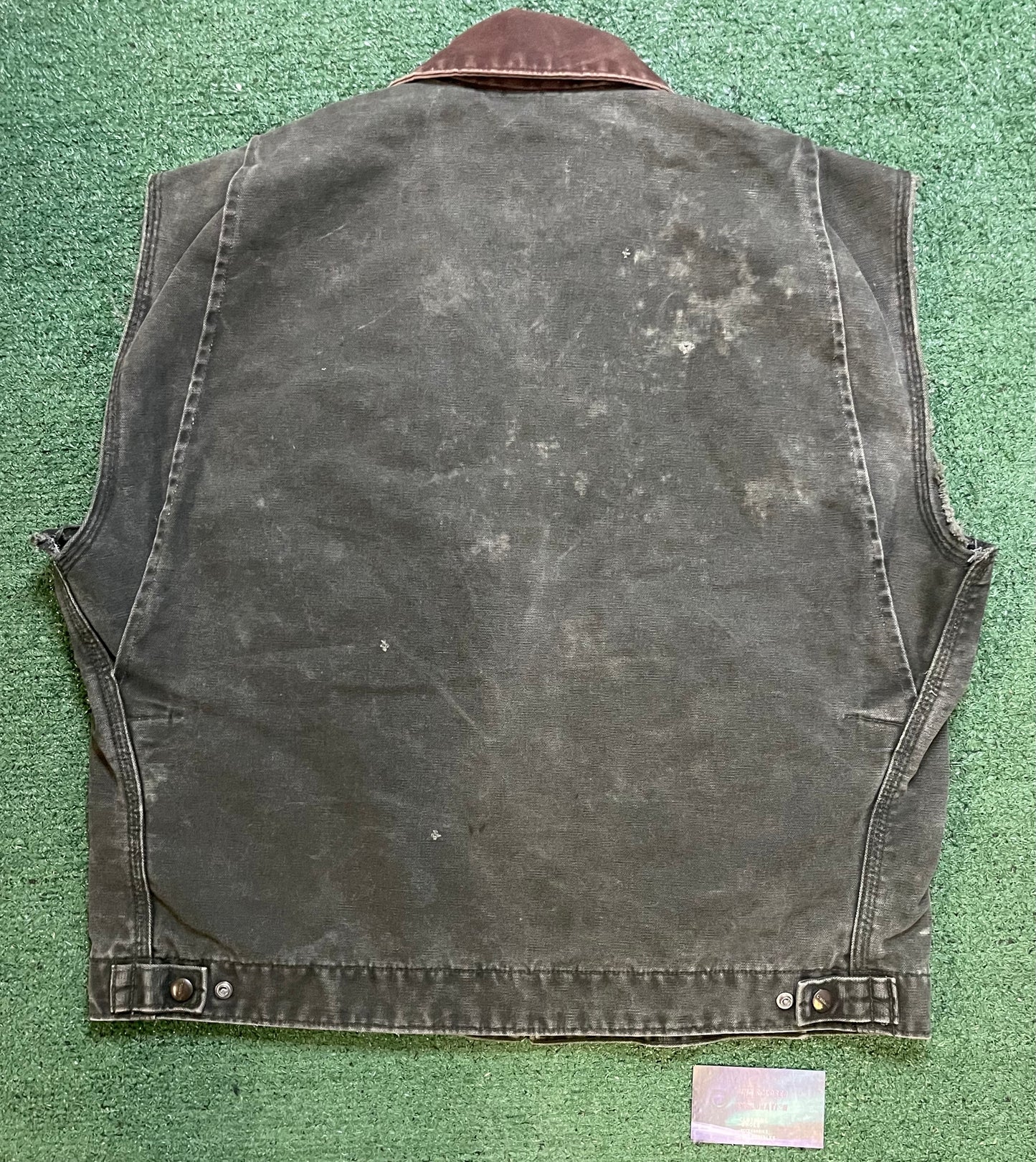 Vintage Carhartt moss green Detroit jacket vest