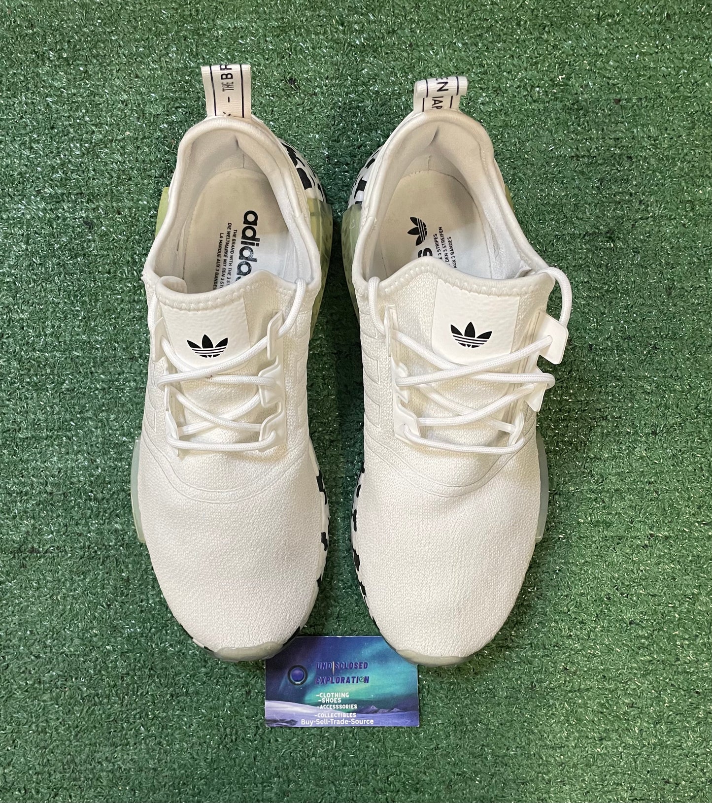Adidas Nmd R1 white black color splash size 10men/11.5women