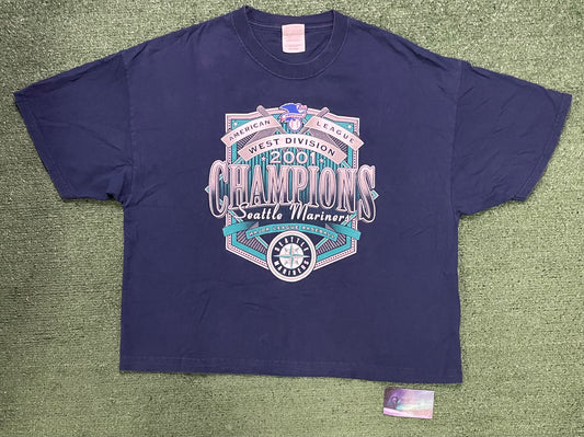 Vintage 2000s Seattle Mariners west division champions tee
