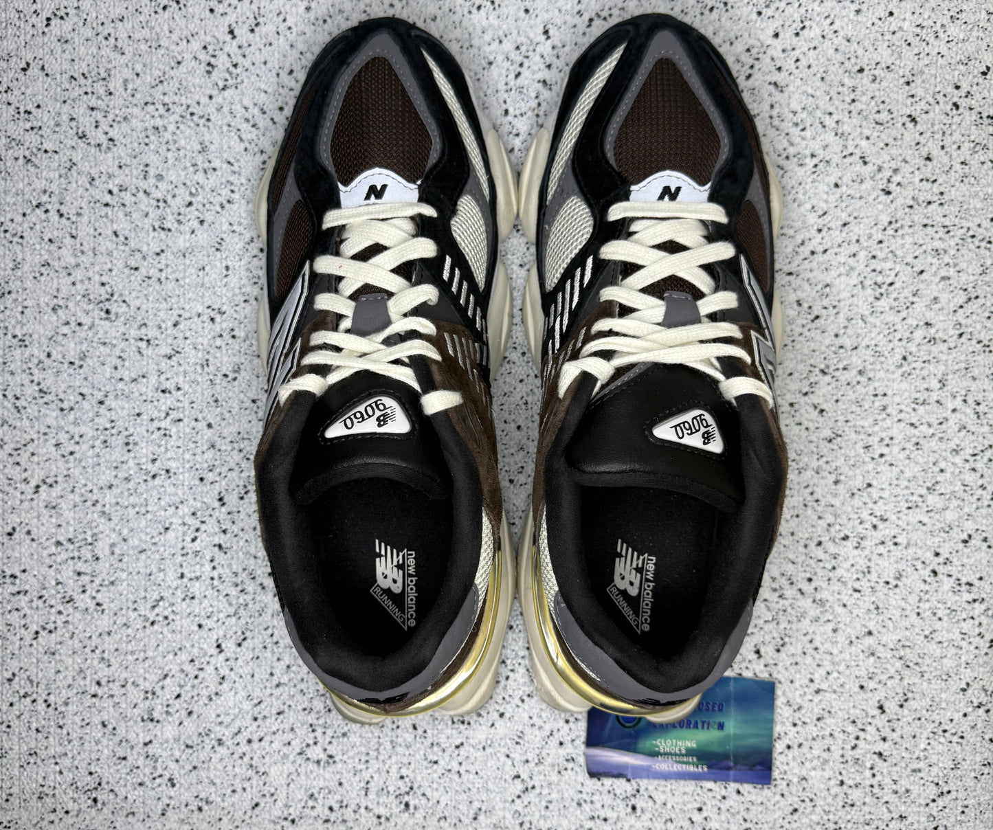 New Balance 9060 Brown Black 9.5 Men/11 Women “Preowned”