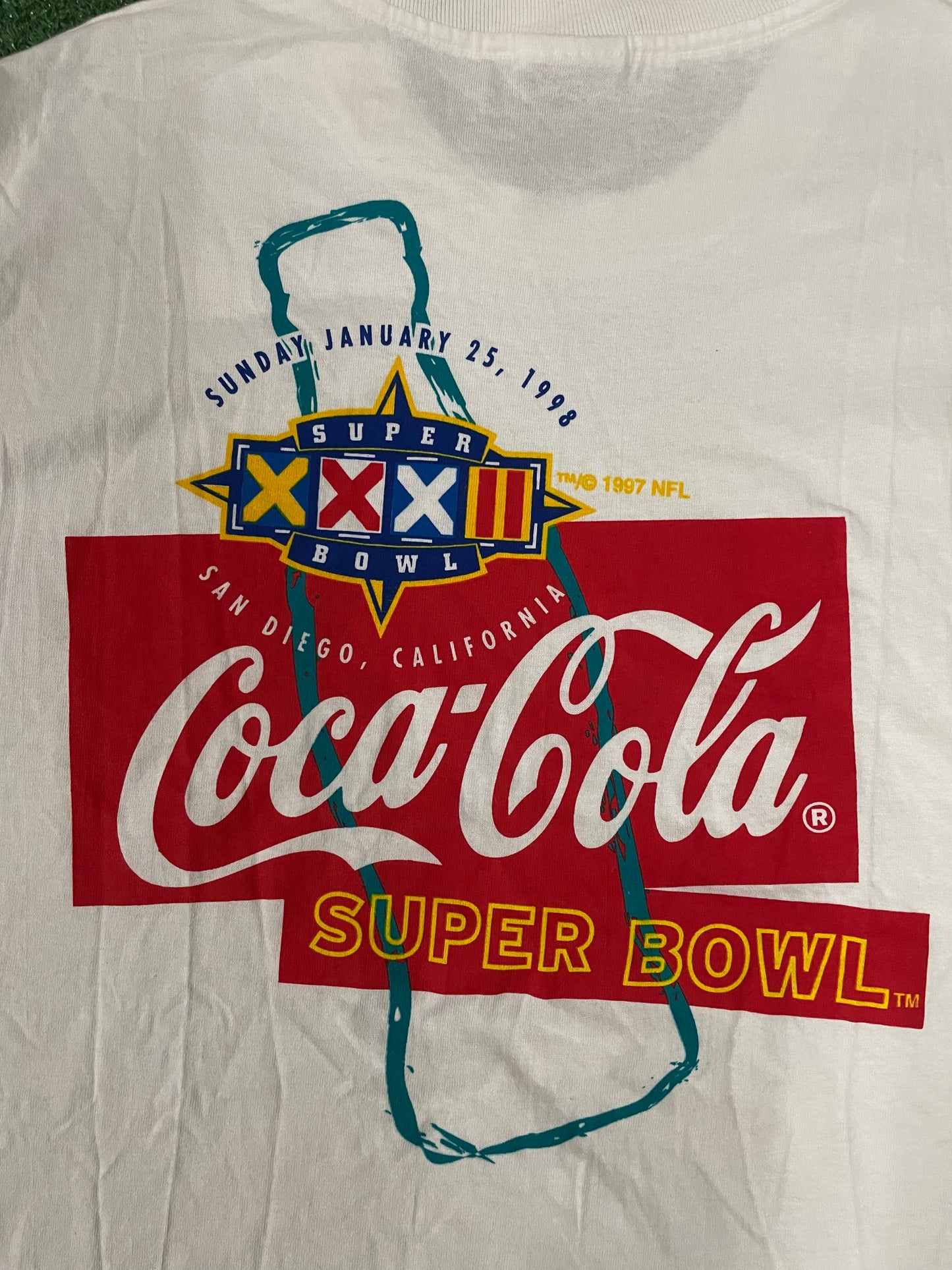 Vintage 1990s NFL Super Bowl 32 Coca Cola Tee