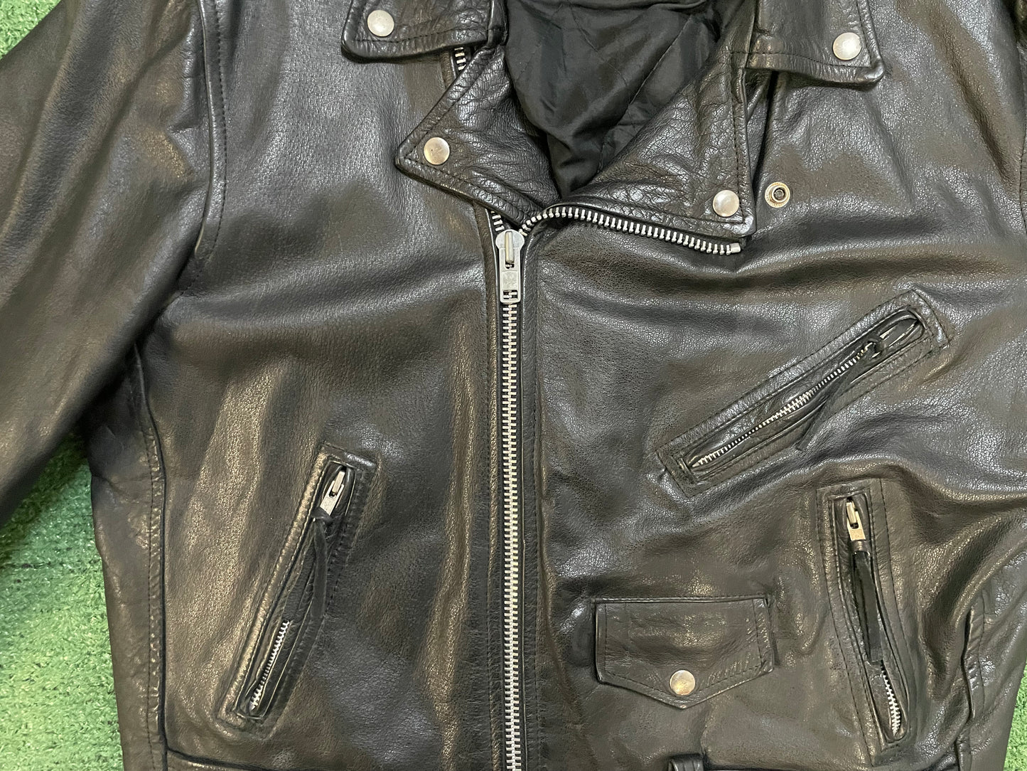 Vintage First Genuine Leather motorcycle leather jacket