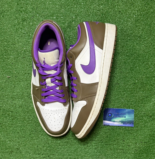 Jordan 1 Low Palomono Purple Mocha 13 Men/14.5 Women “Preowned”