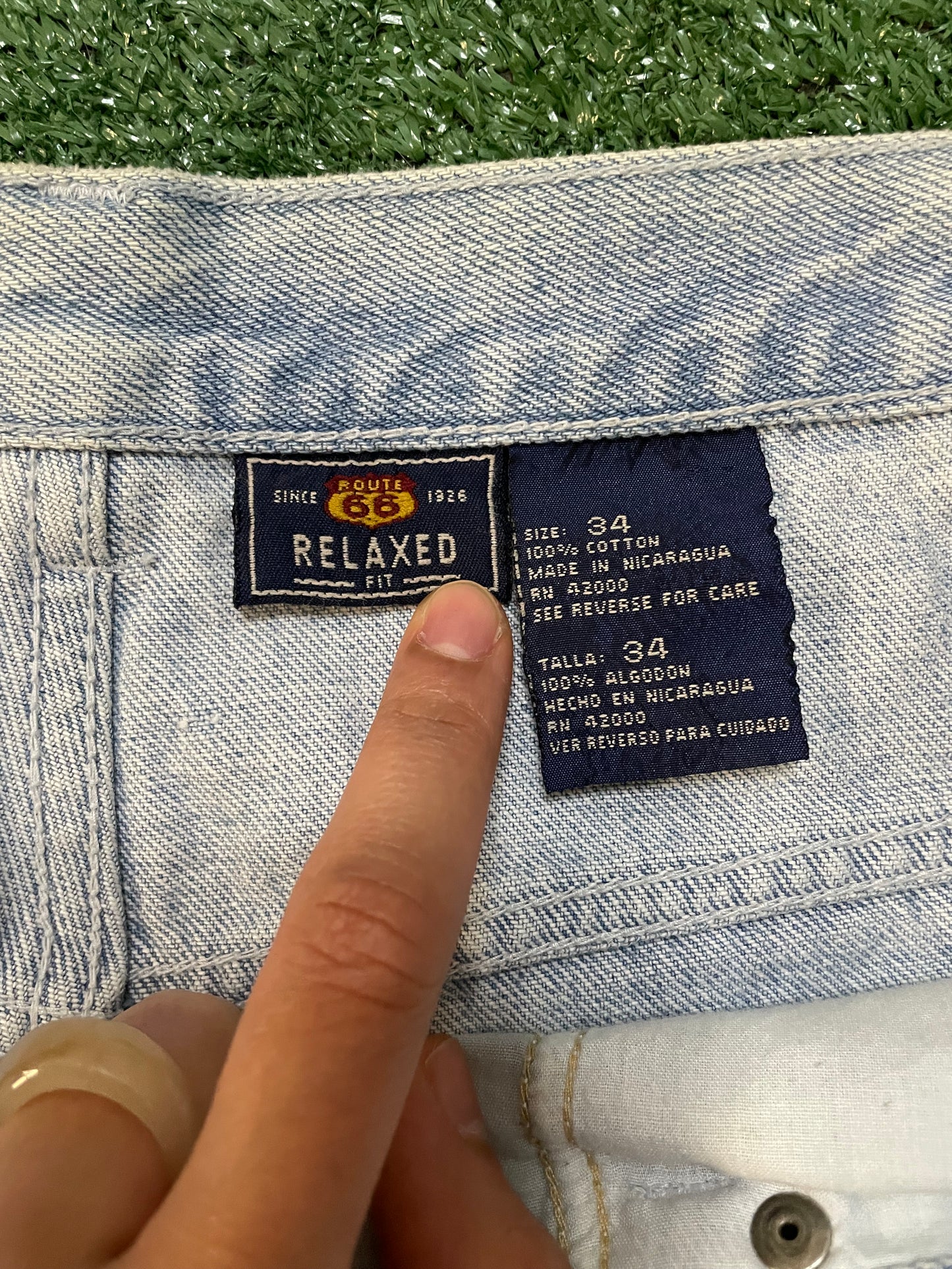 Vintage 1990s Route 66 light wash Jean shorts