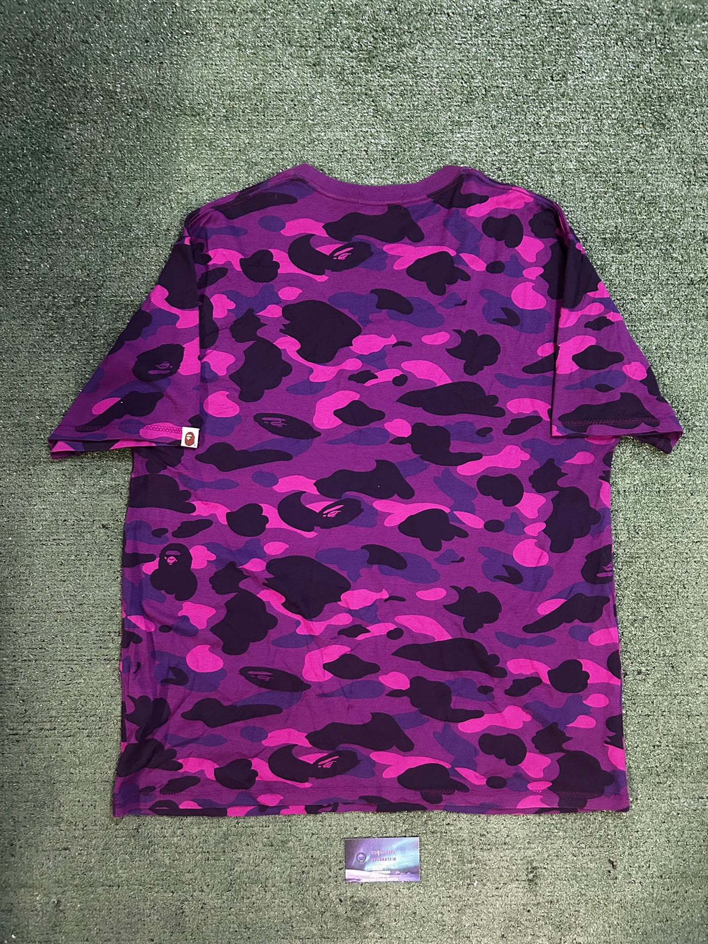 Bape purple camo logo tee
