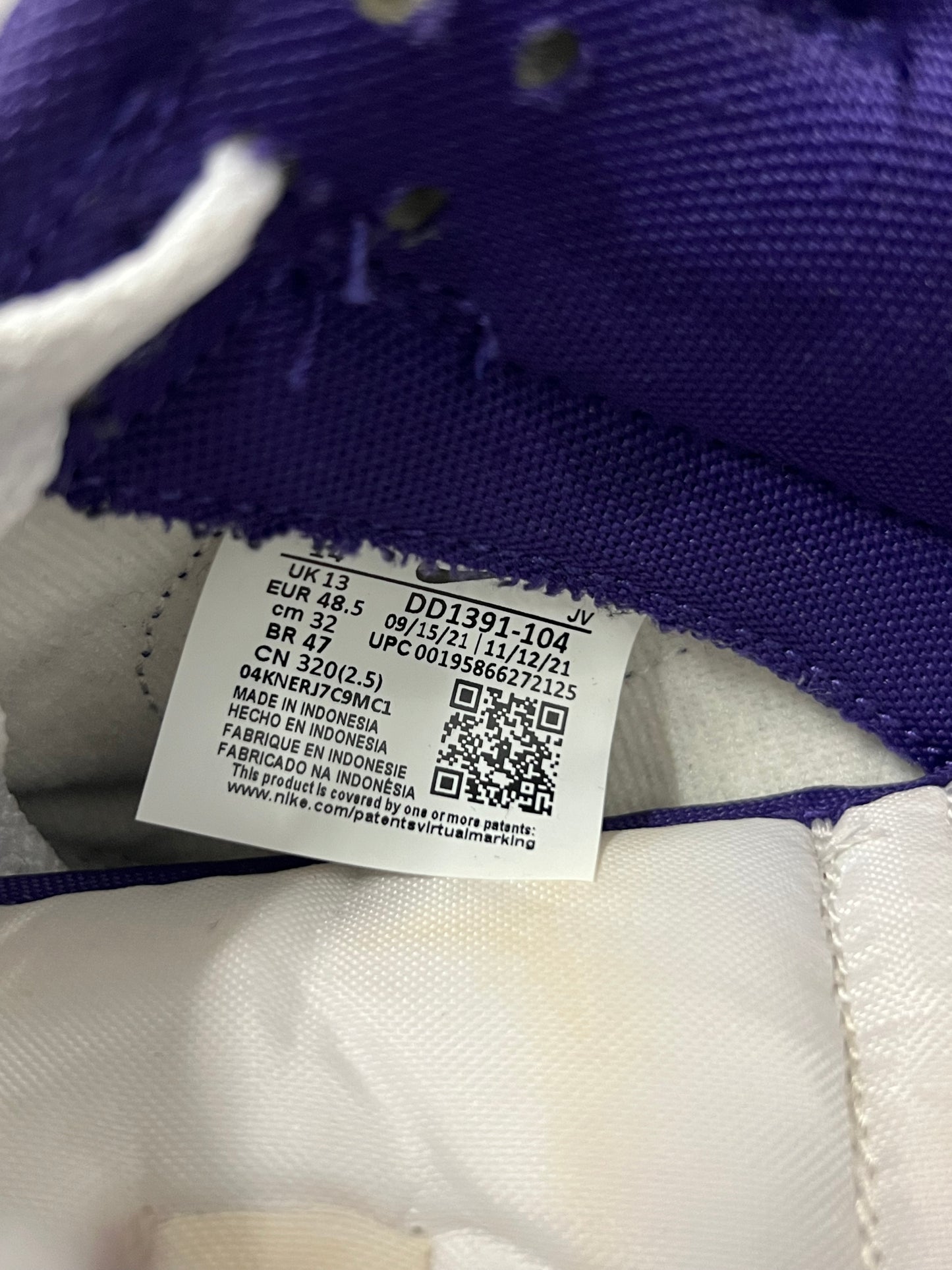 Nike dunk low championship purple size 14men/15.5women