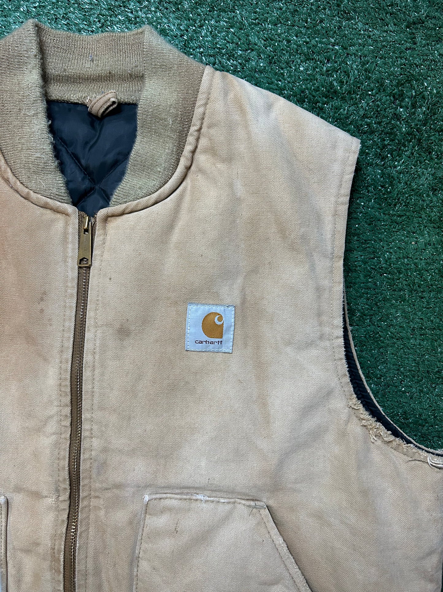 Vintage 1990s Carhartt tan vest