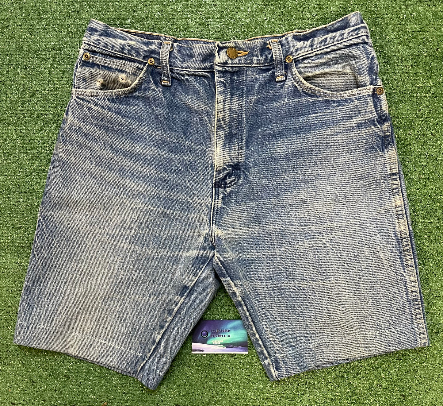 Vintage 1980s Rustler legendary gold blue jean shorts