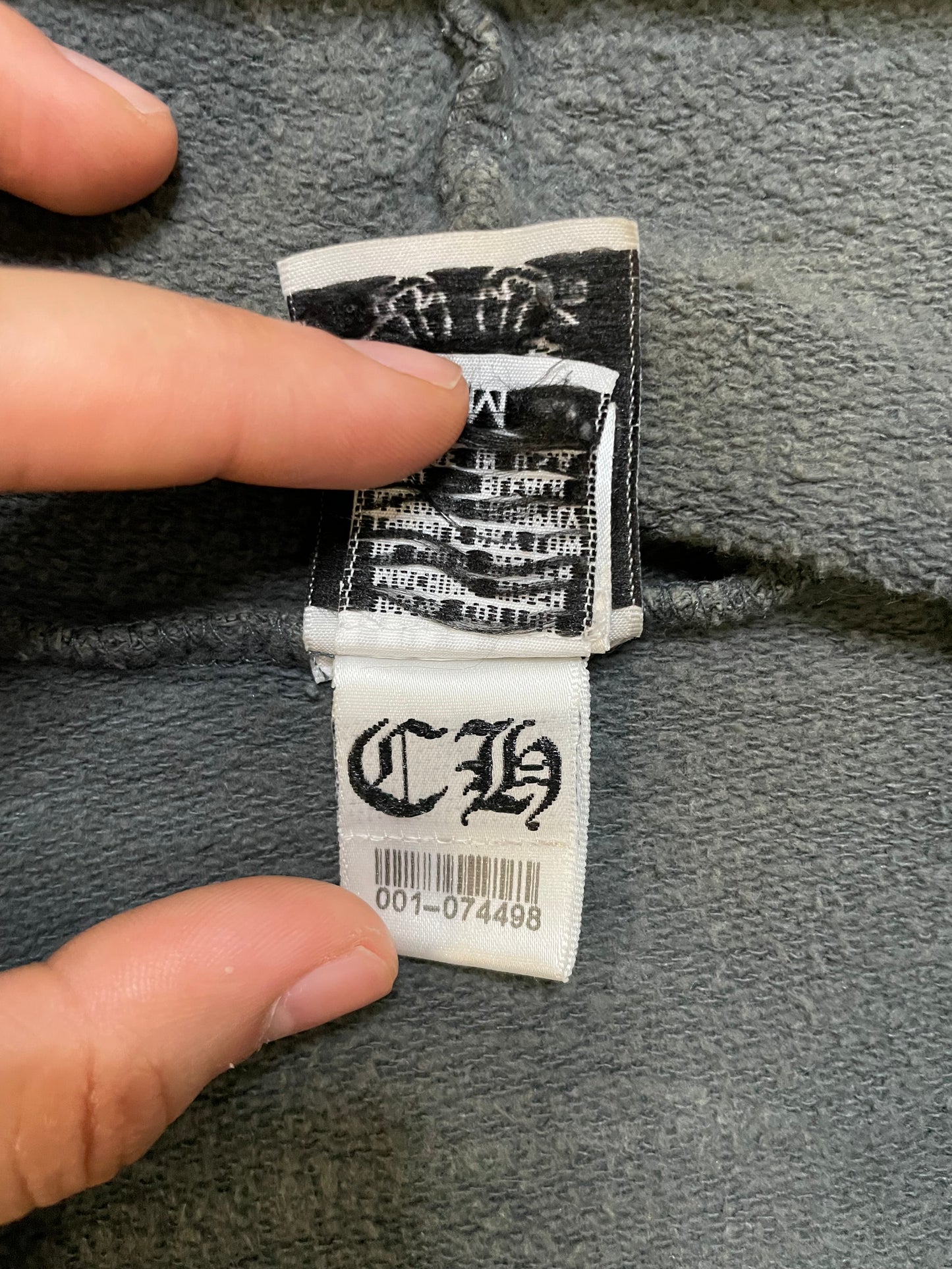 Vintage Chrome Hearts grey zip up hoodie