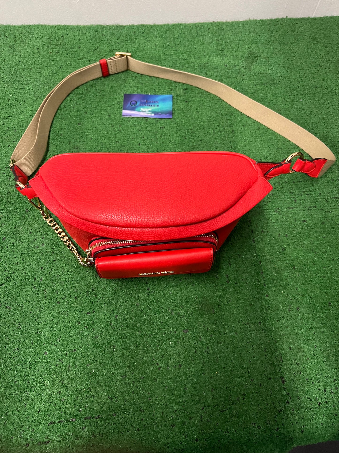 Michael Kors Maisie Waist Fanny Pack Crossbody Waist Pack Sling Bag Red