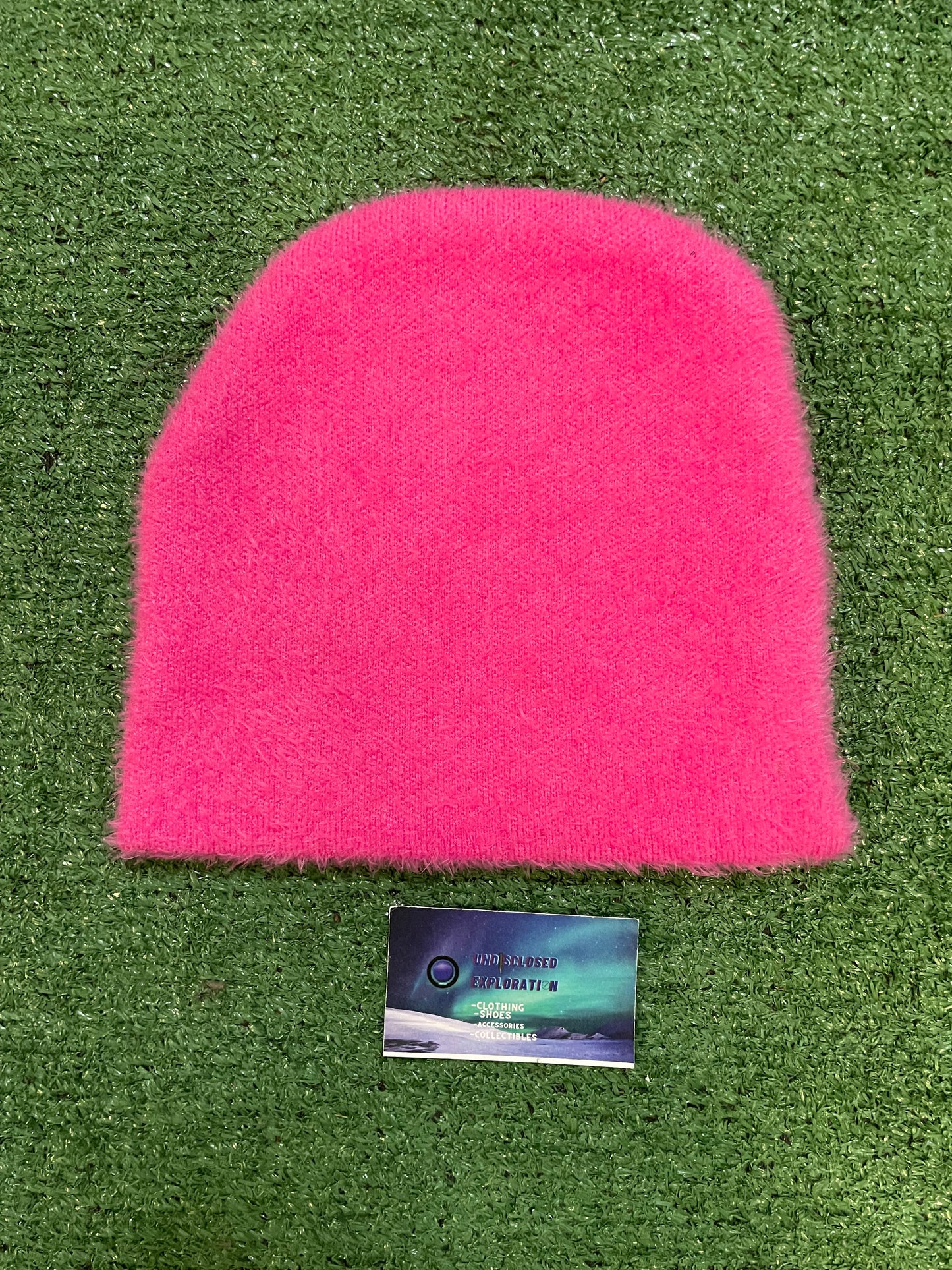Pink mohair beanie