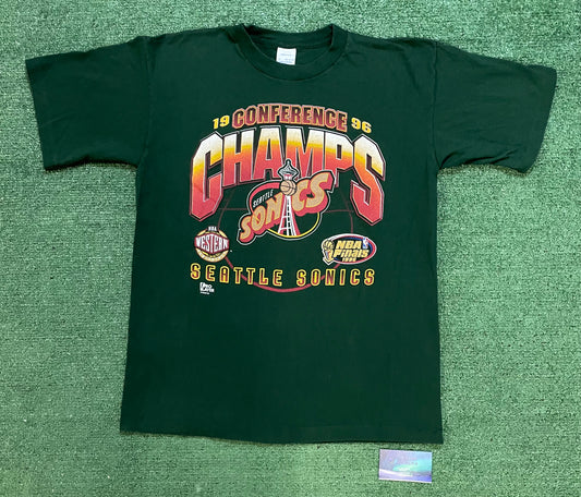 Vintage 1996 Seattle Sonics western conference championship tee
