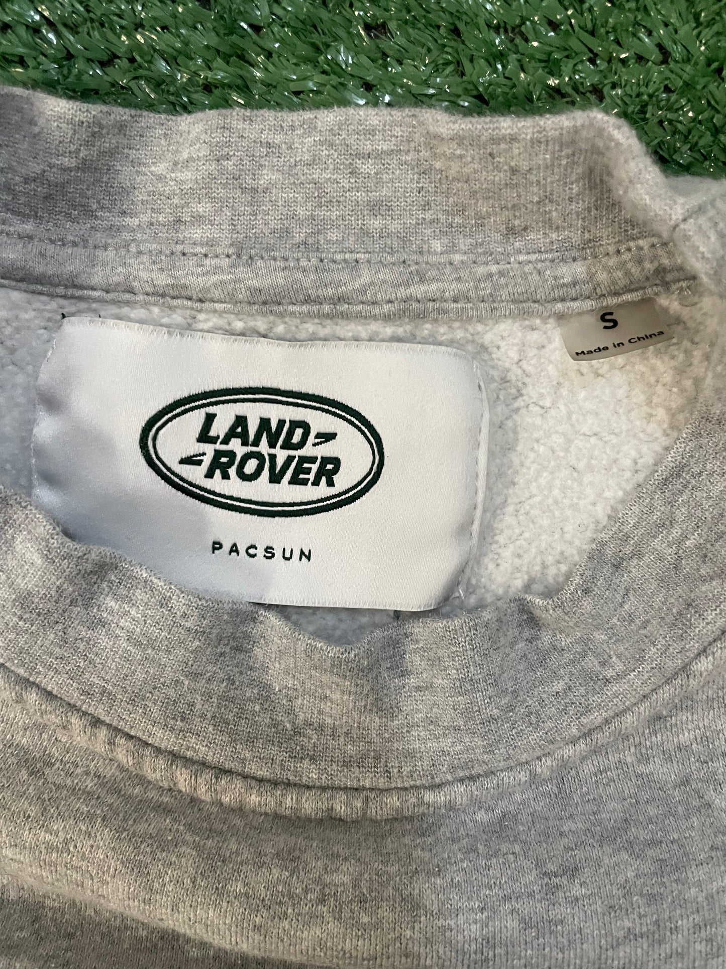 Land Rover green and gray crewneck