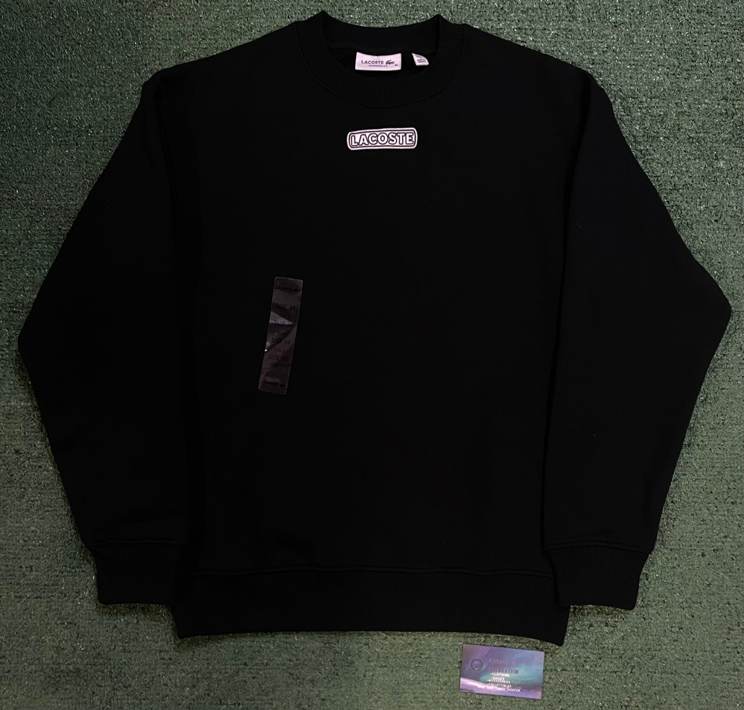 Lacoste embroidered black crewneck