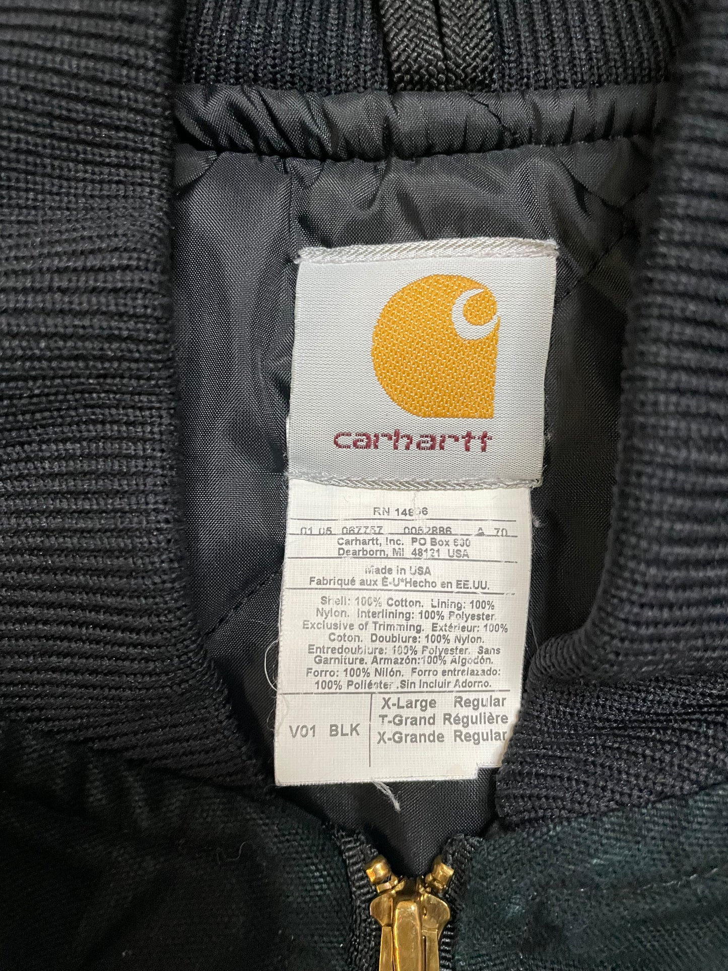 Vintage 2000s Carhartt black embroidered vest