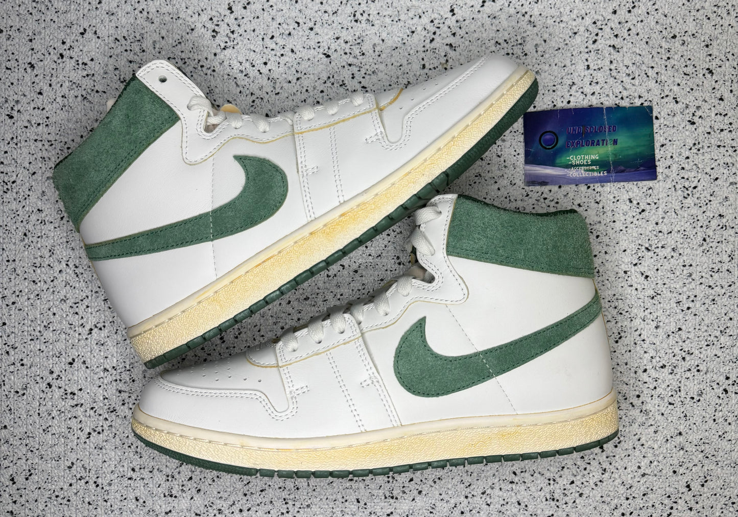Jordan Air Ship A Ma Maniere Green Stone 10 Men/11.5 Women “Preowned”