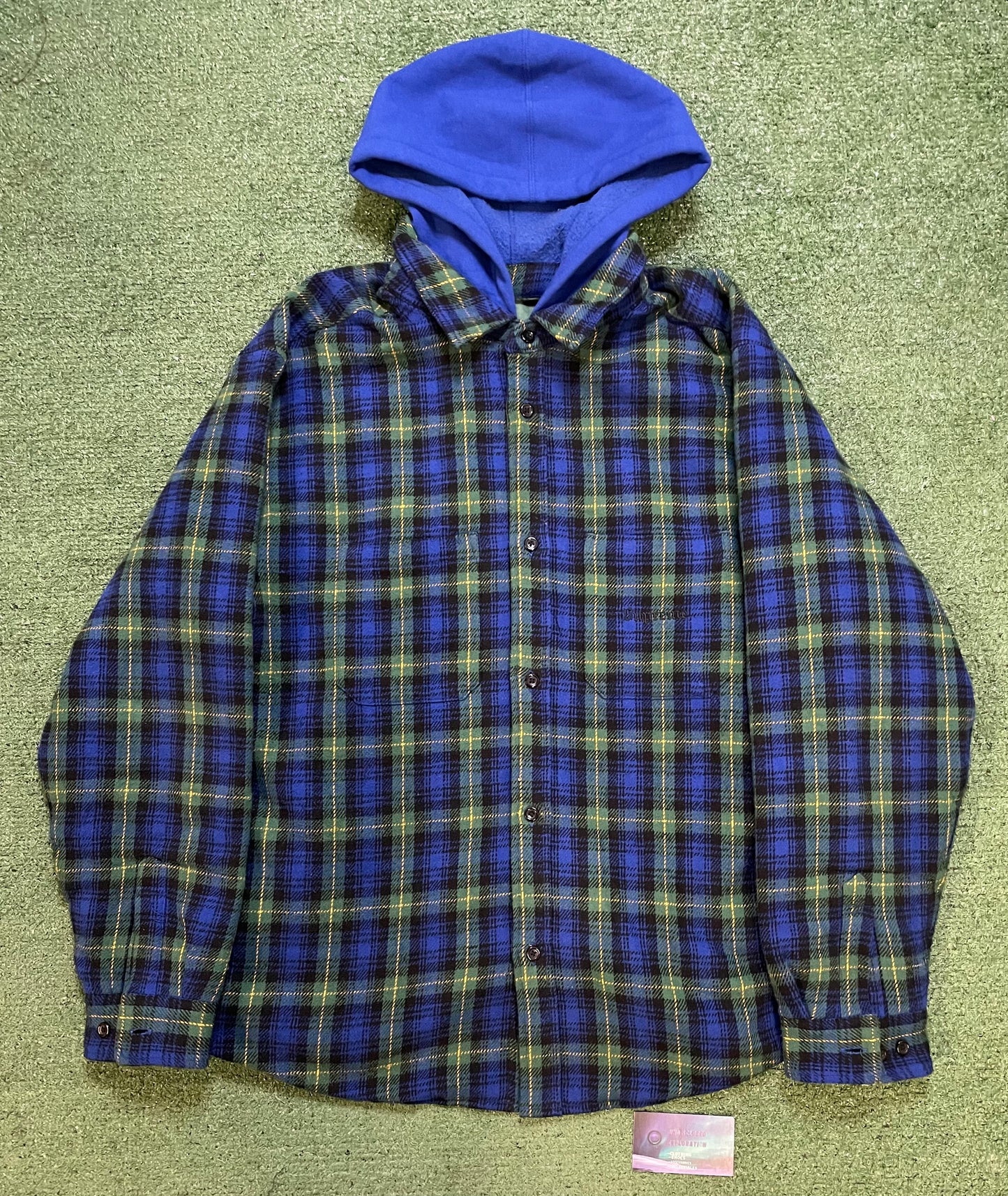 Supreme blue tartan hooded flannel