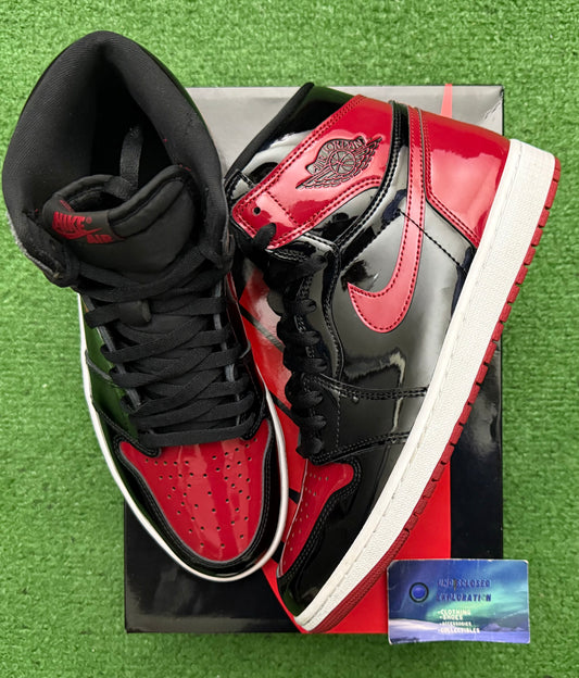Jordan 1 Patent Bred 10.5 Men/12 Women “Preowned”