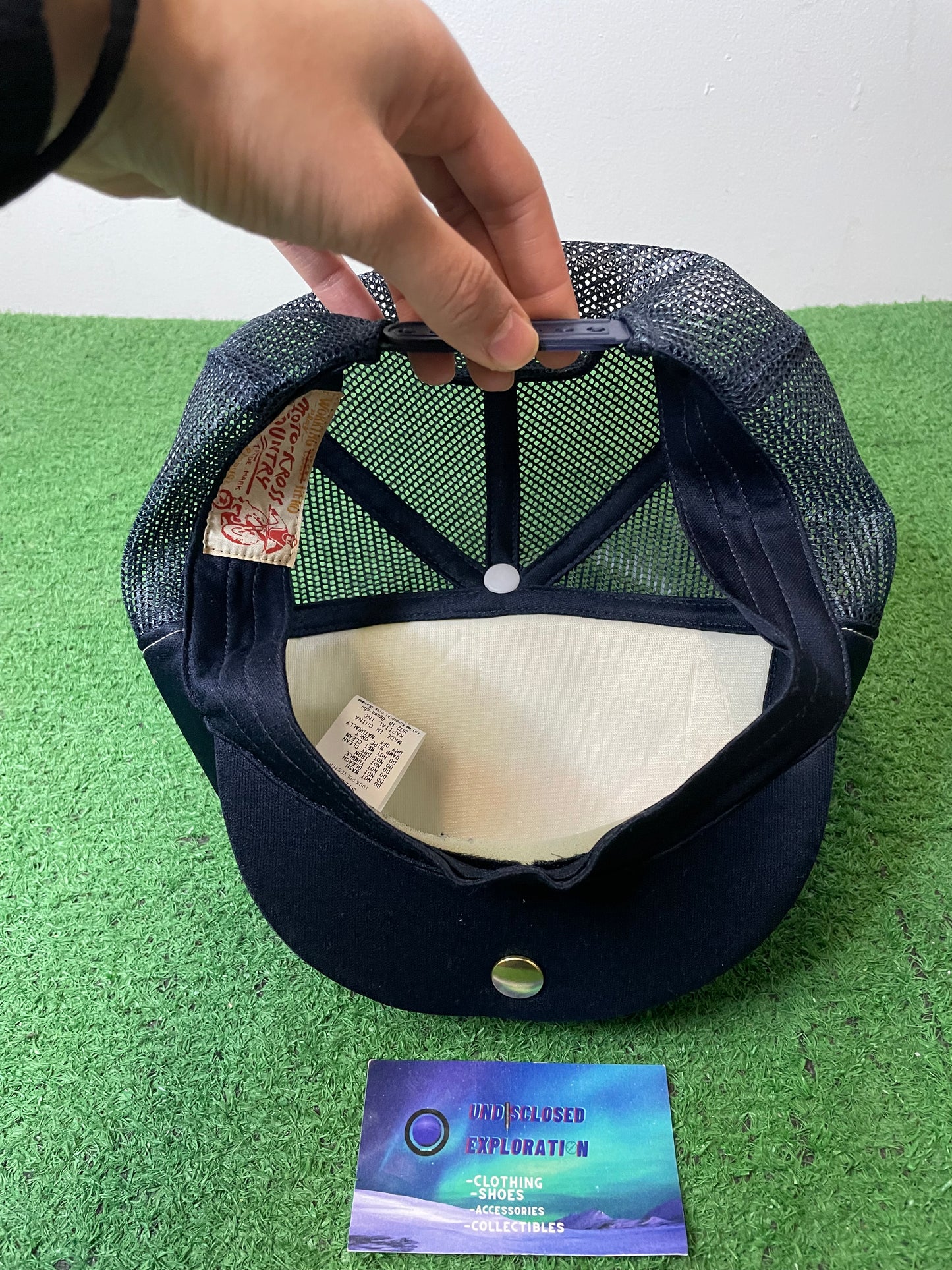 Kapital Moto Kross Kountry Checkered Flat Cap Hat Navy