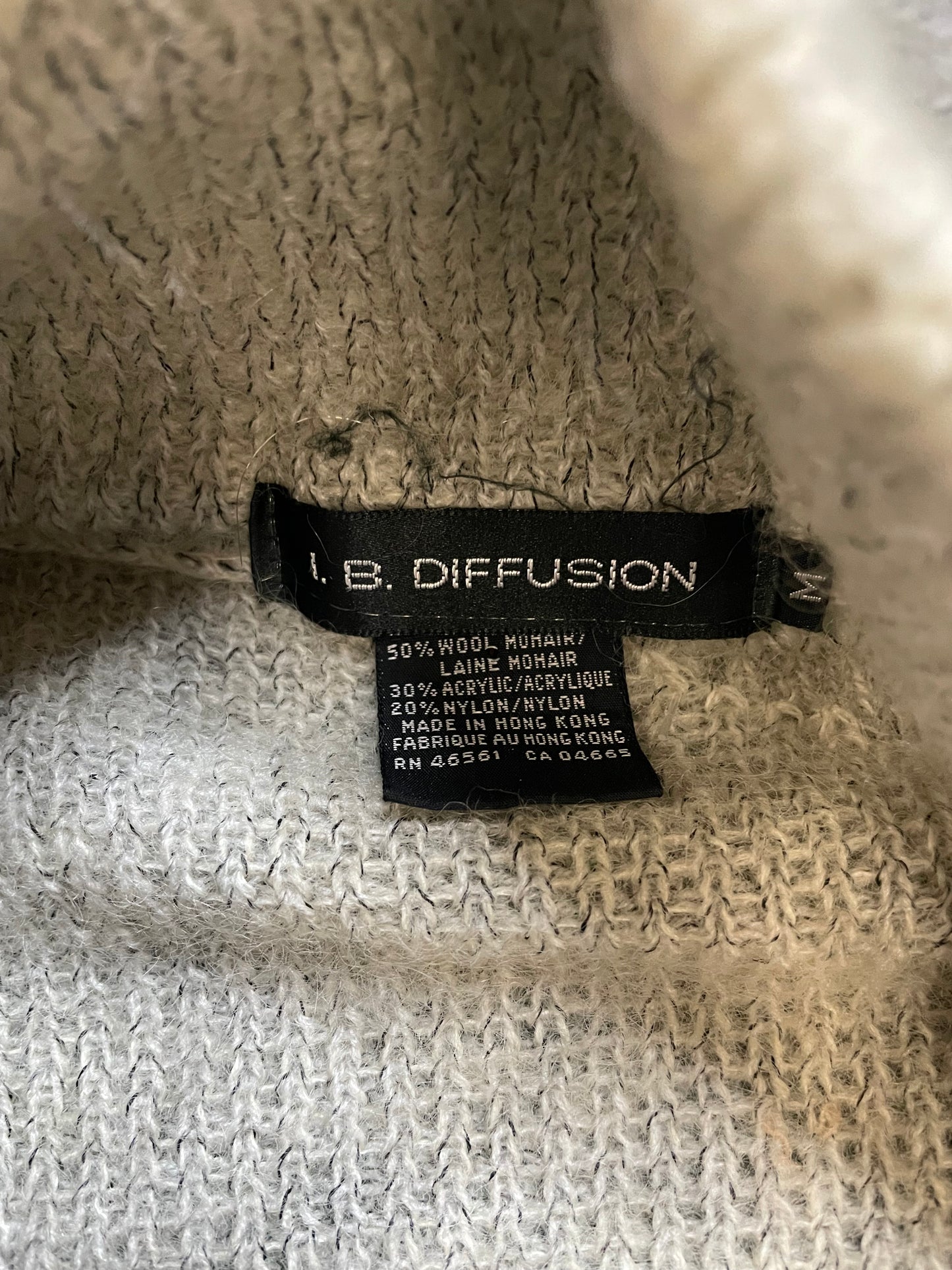 Vintage IB Diffusion Chunky Oversized Gray Mohair Cardigan Sweater
