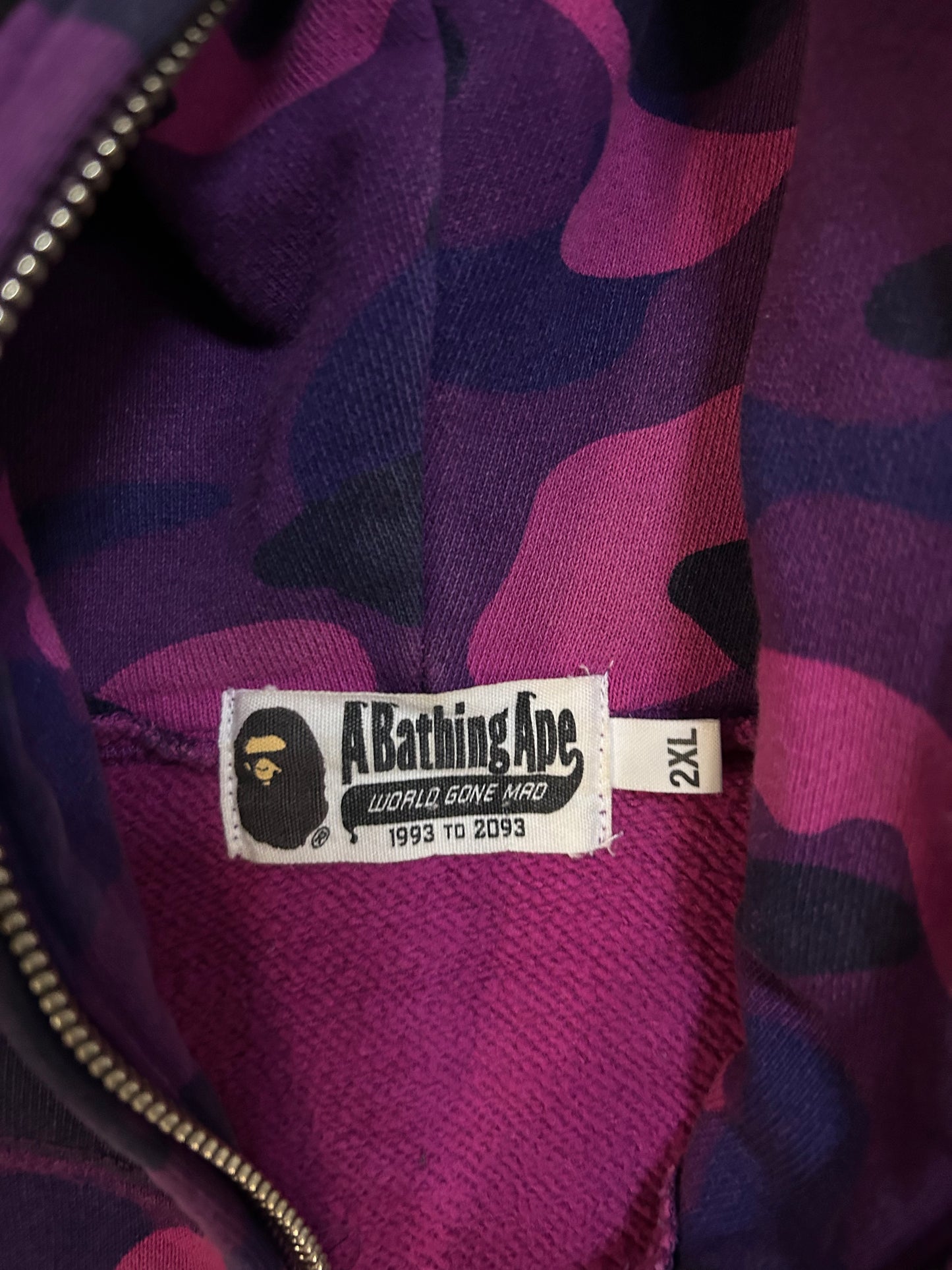 Bape purple camo shark hoodie