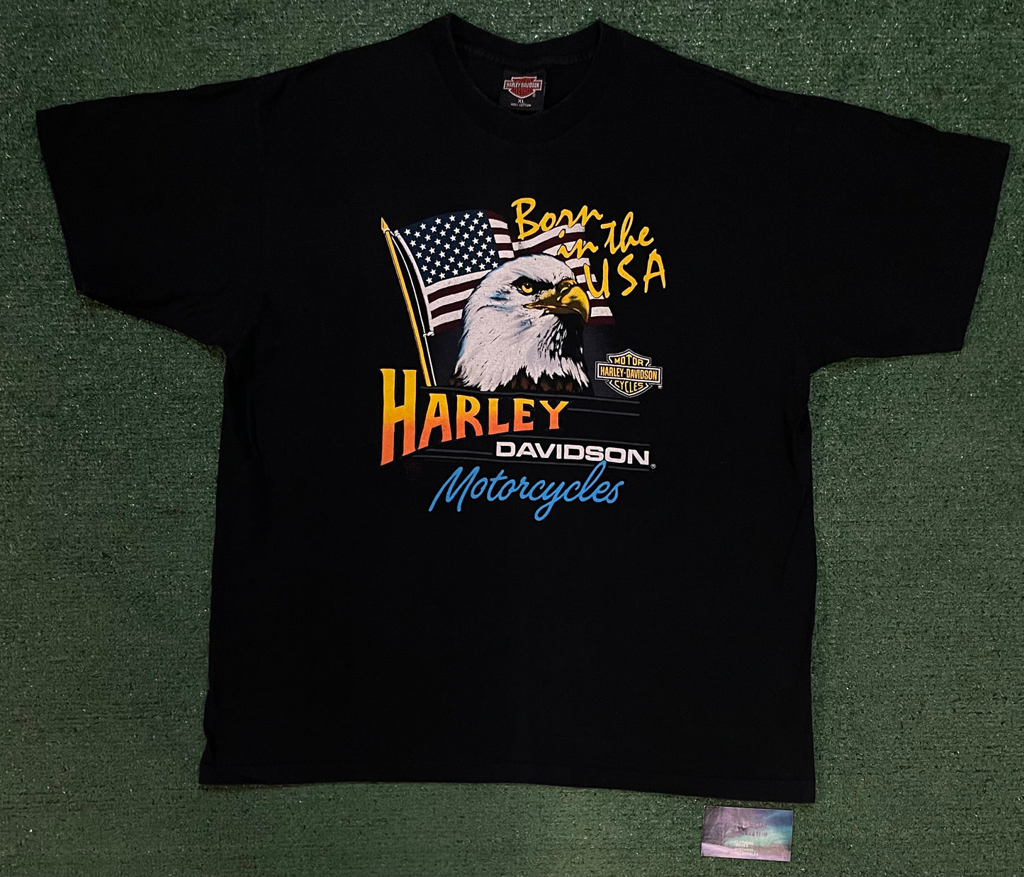 Vintage 1980s Born In The USA Harley Davidson motorcycles tee