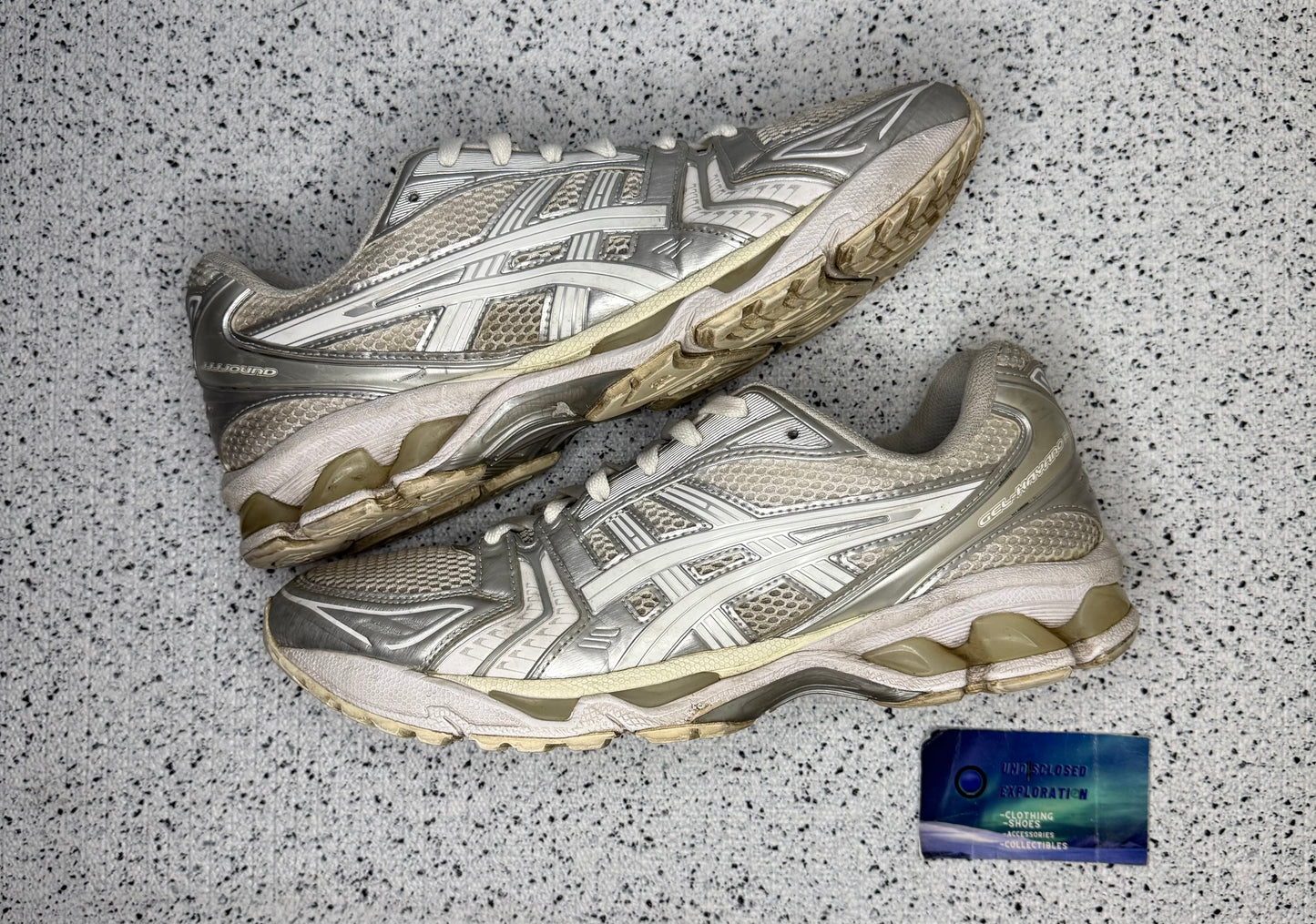 JJJJound ASICS Gel Kayano 14 Silver White 11 Men/12.5 Women “Preowned”
