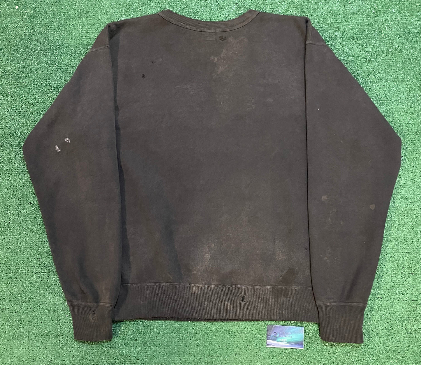 Saint Michael Cracked Planet distressed crewneck