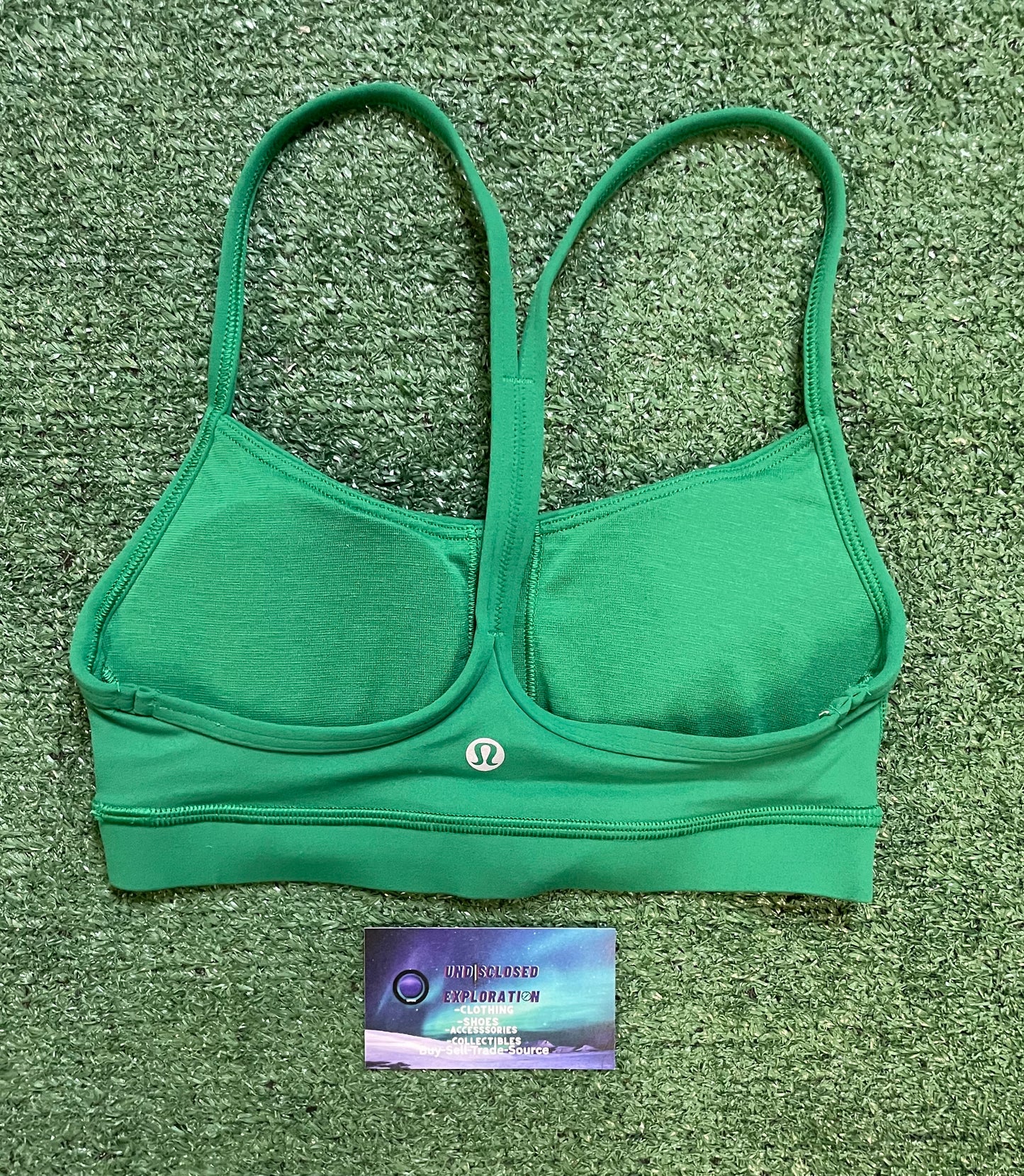 lululemon Flow Y Nulu bra raceway green