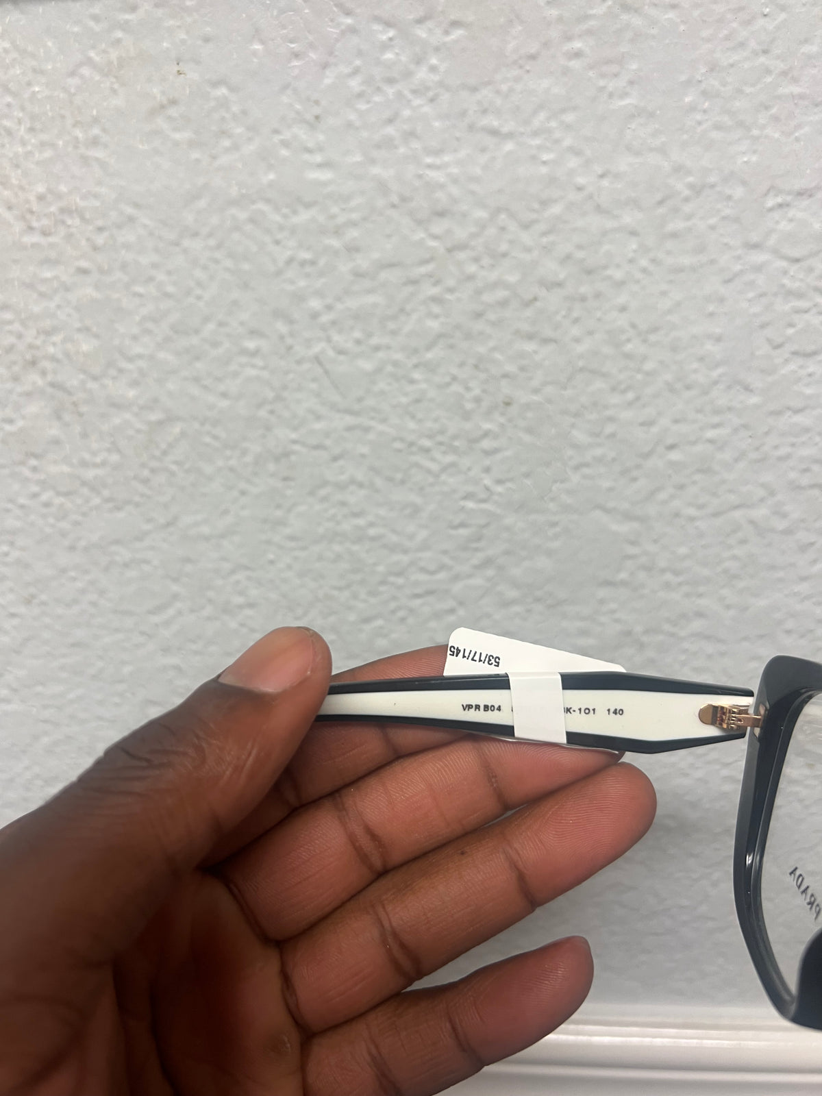 Prada black & white cat eye VPR B04 glasses