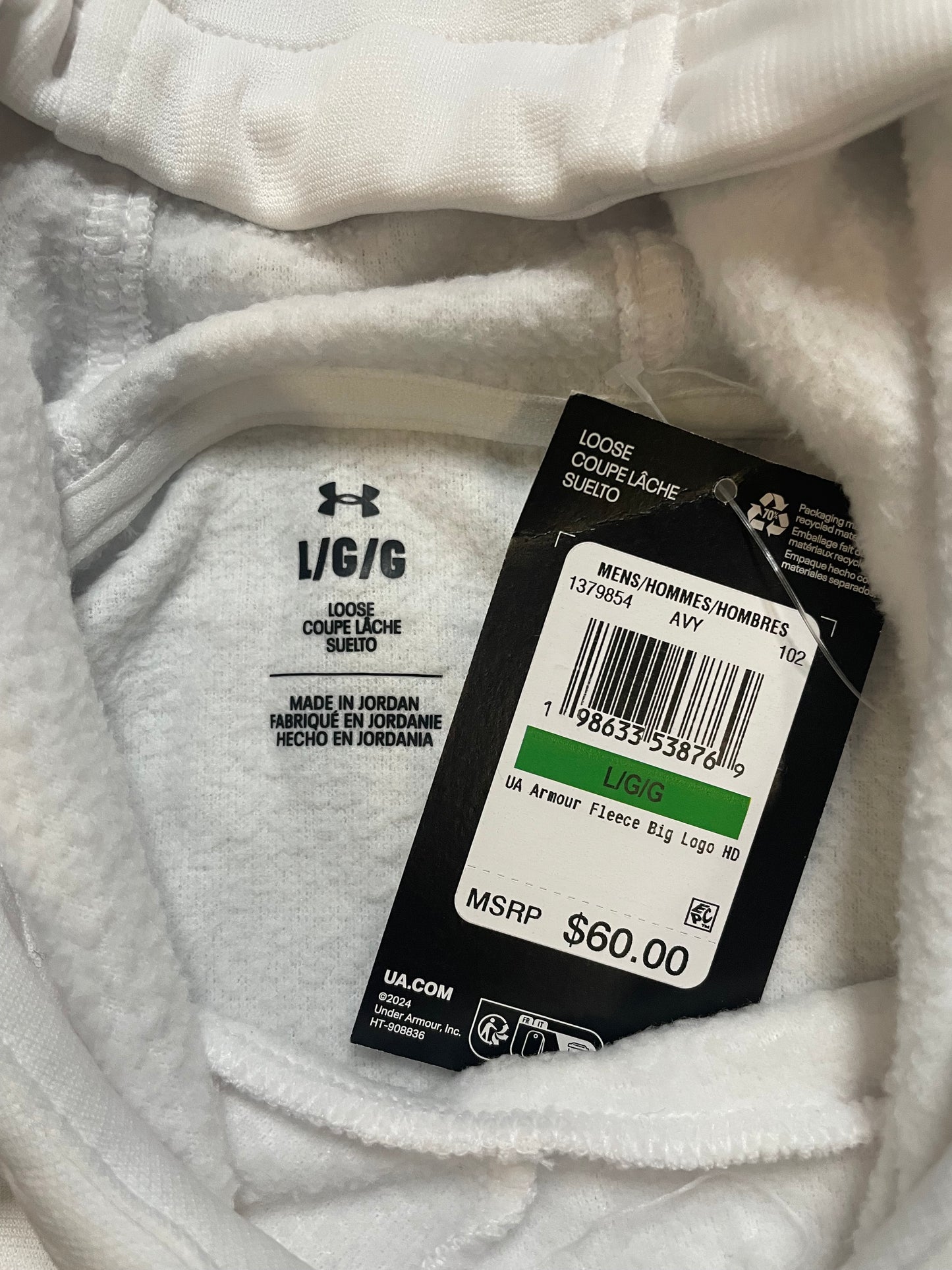 Under Armour Big logo blue and white hoodie